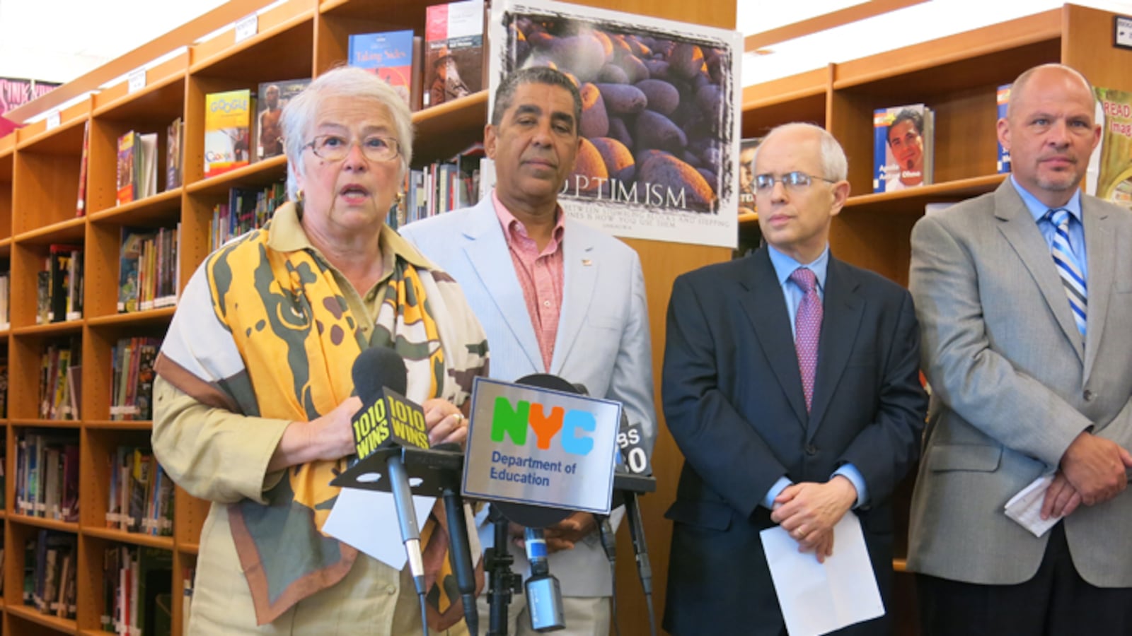 City and teachers union officials announced the schools that were selected to join a school-experimentation program.
