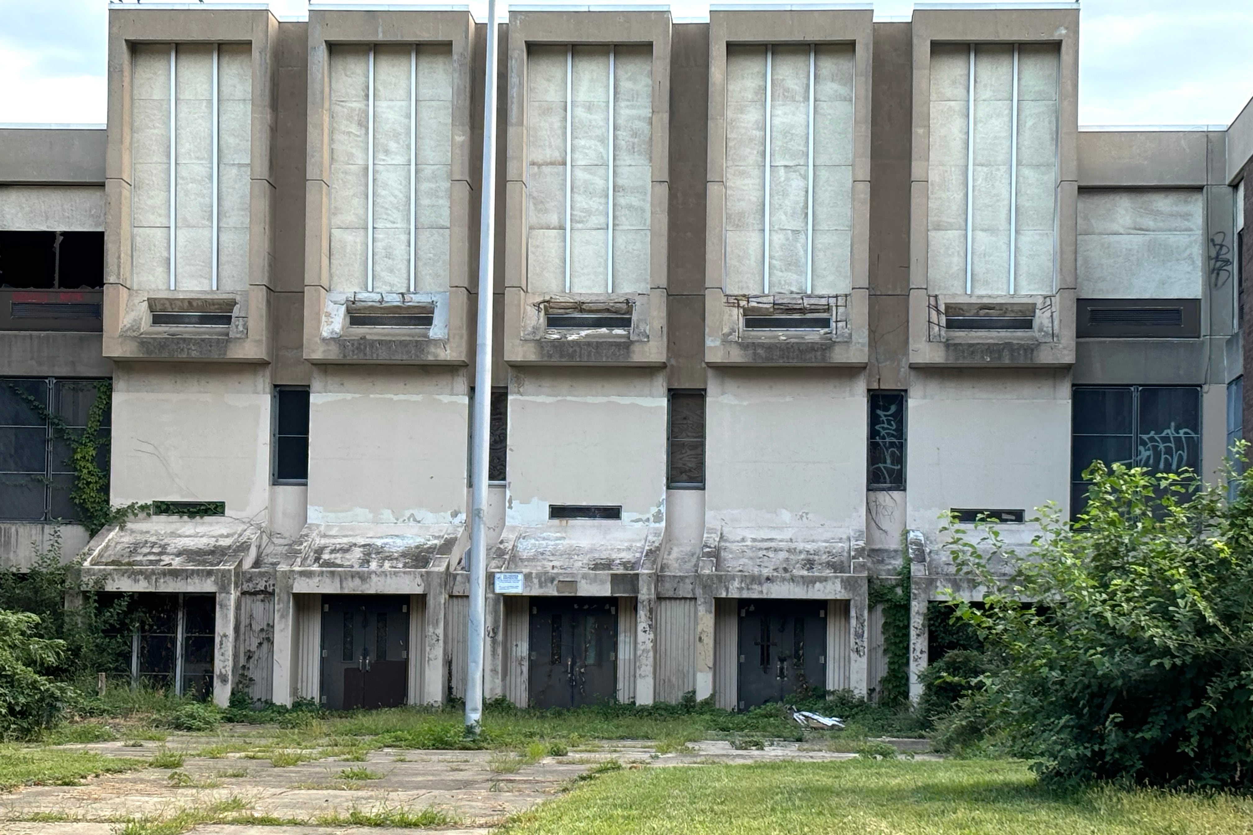 An abandoned building.