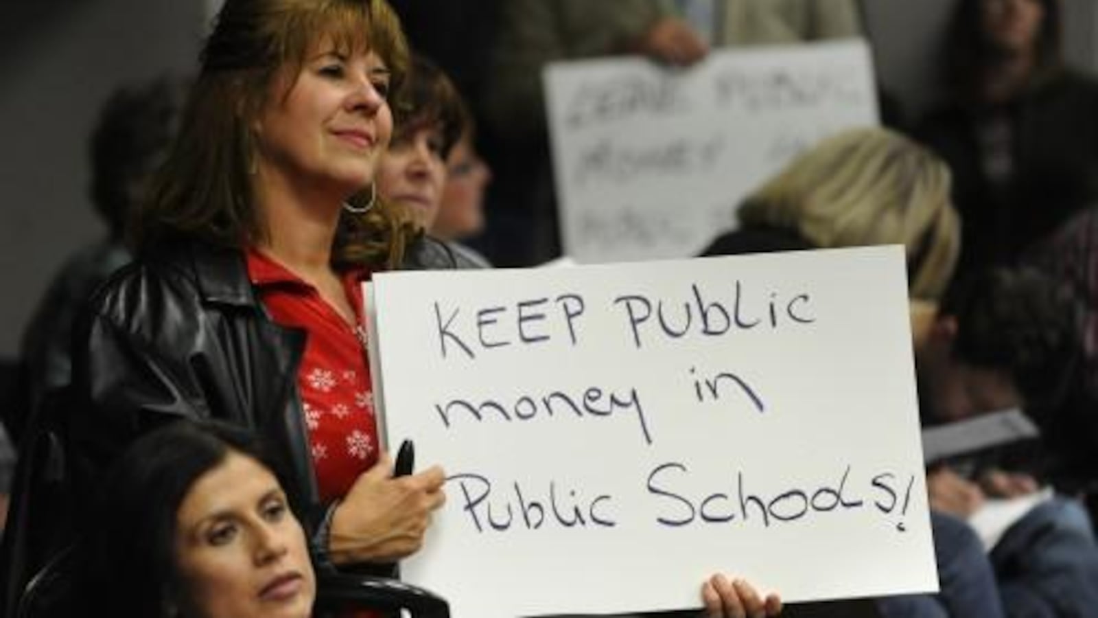 Douglas County parents protest the district's voucher program in 2010 (Denver Post photo)