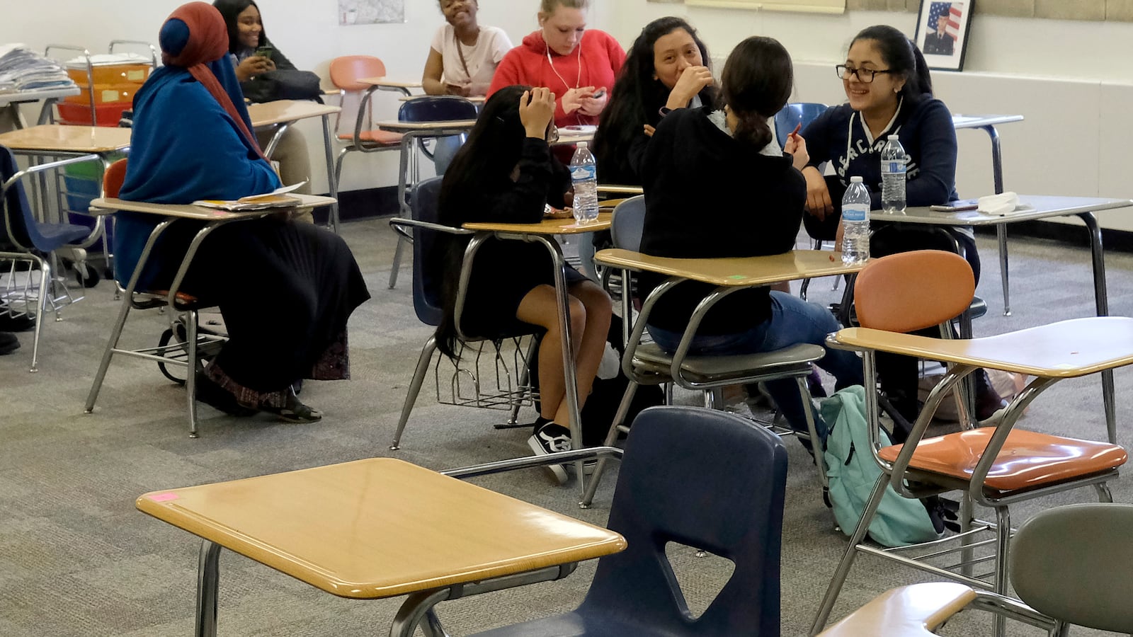 Students in a classroom at Crispus Attucks High School.