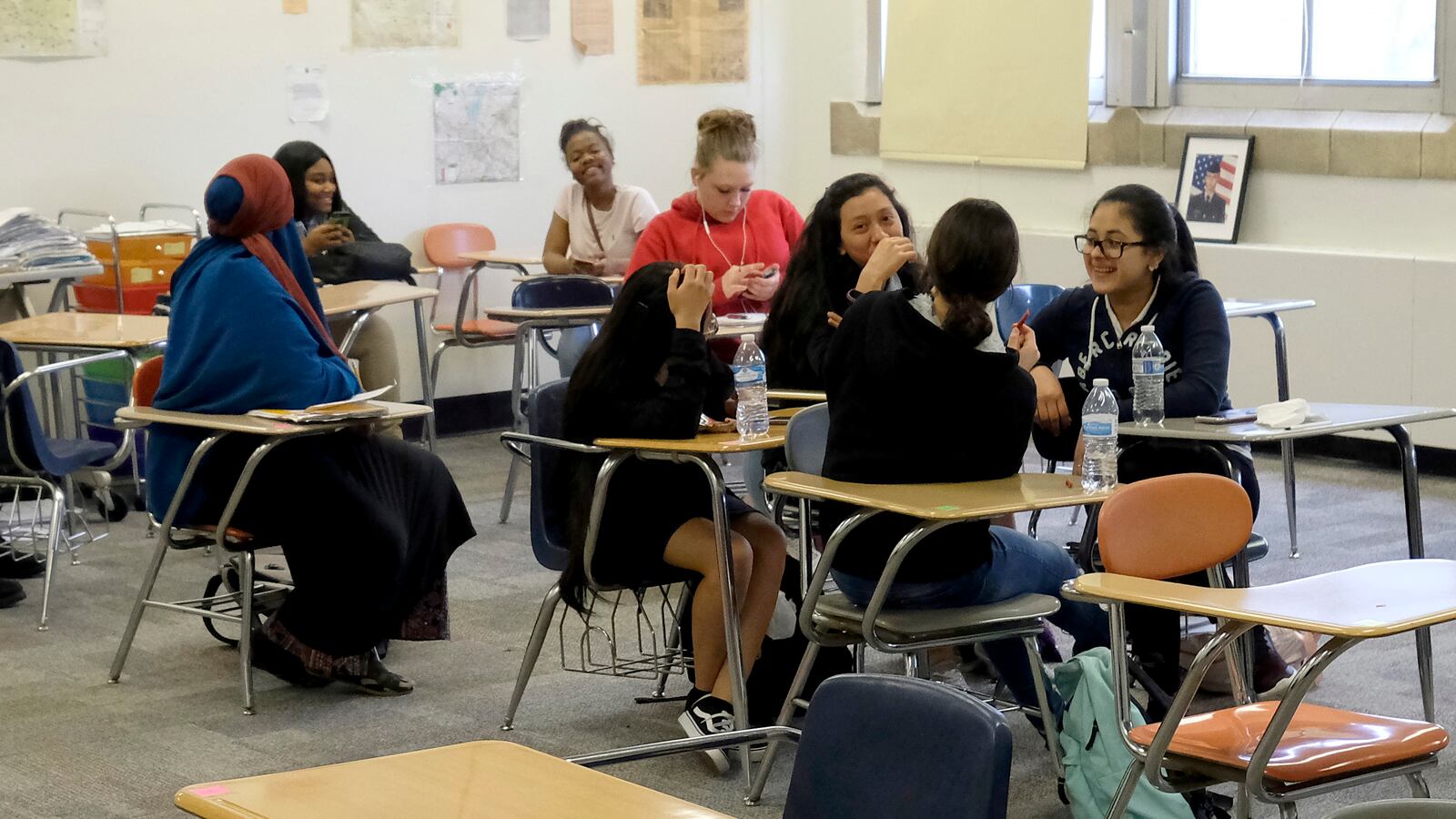 Students in a classroom at Crispus Attucks High School.