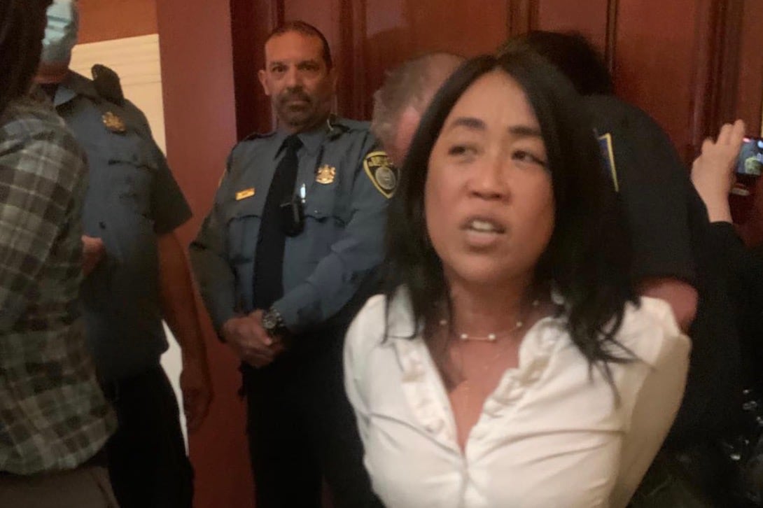 City councilwoman Helen Gym arrested at the state capitol building in Harrisburg