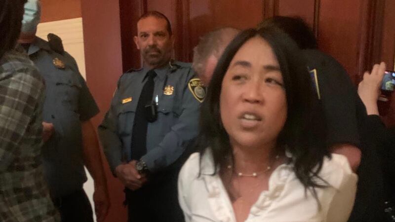 City councilwoman Helen Gym arrested at the state capitol building in Harrisburg 