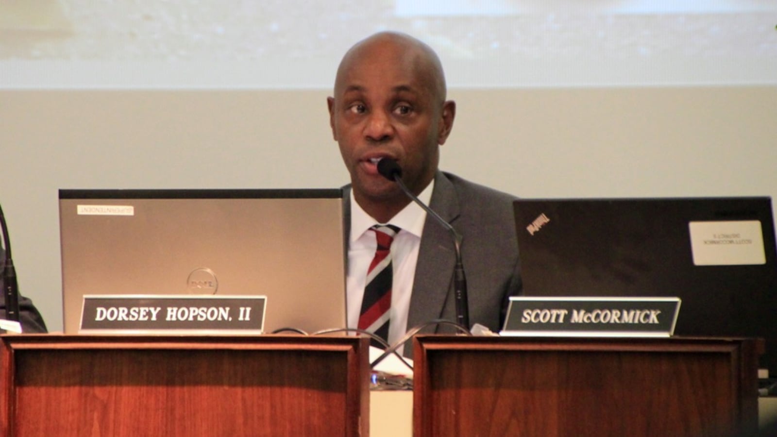 Superintendent Dorsey Hopson speaks Tuesday night during a school board work session for Shelby County Schools.