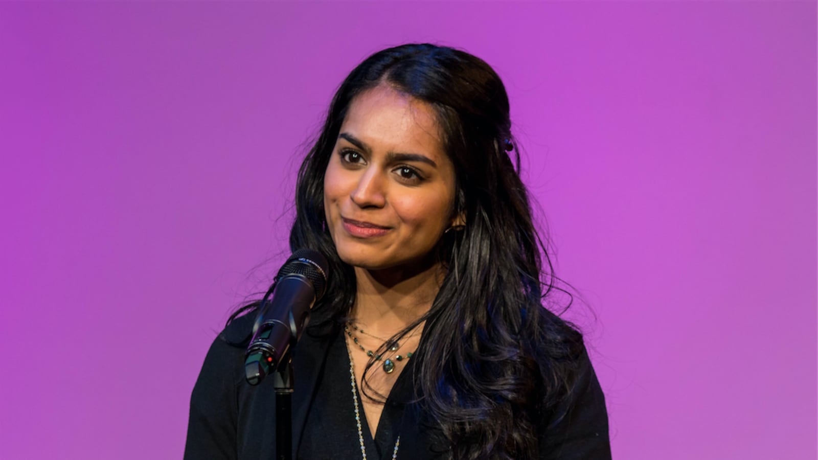 Anoopa Singh recounted why she became a chemistry teacher at an event sponsored by The Story Collider and Math for America.