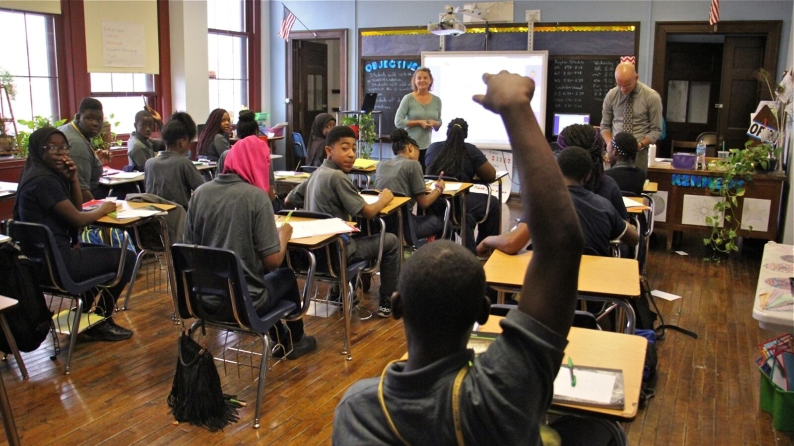 Charter students at Belmont.