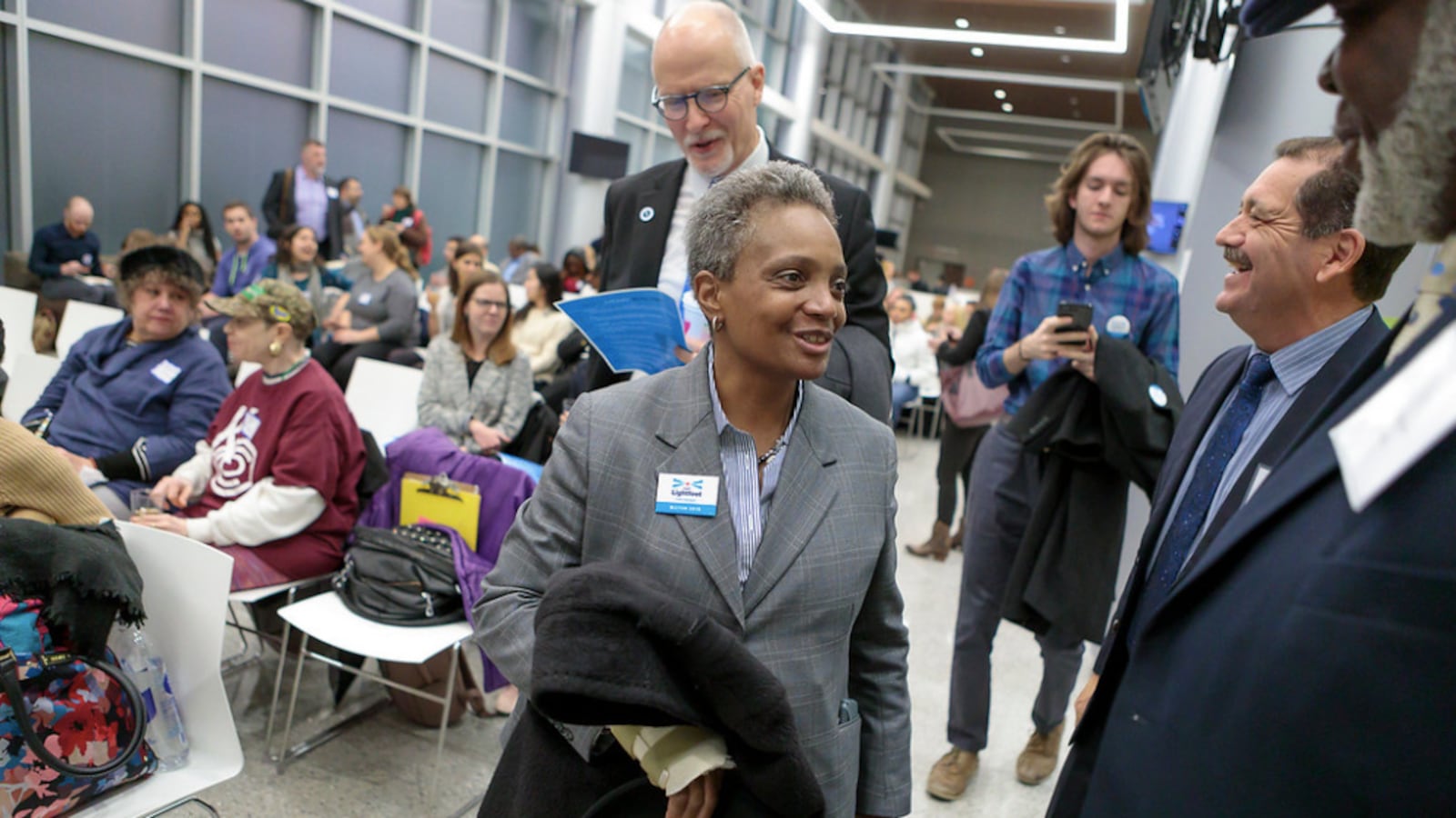 Lori Lightfoot appeared at a Chalkbeat Chicago event in December about the future of the city's public schools.