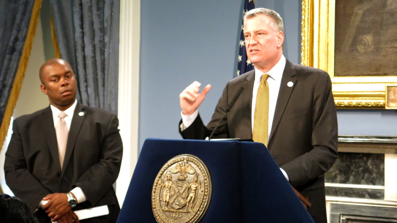 Mayor Bill de Blasio offered new details about his after-school expansion plan, along with Richard Buery, a deputy mayor charged with overseeing the mayor's prekindergarten and after-school initiatives.