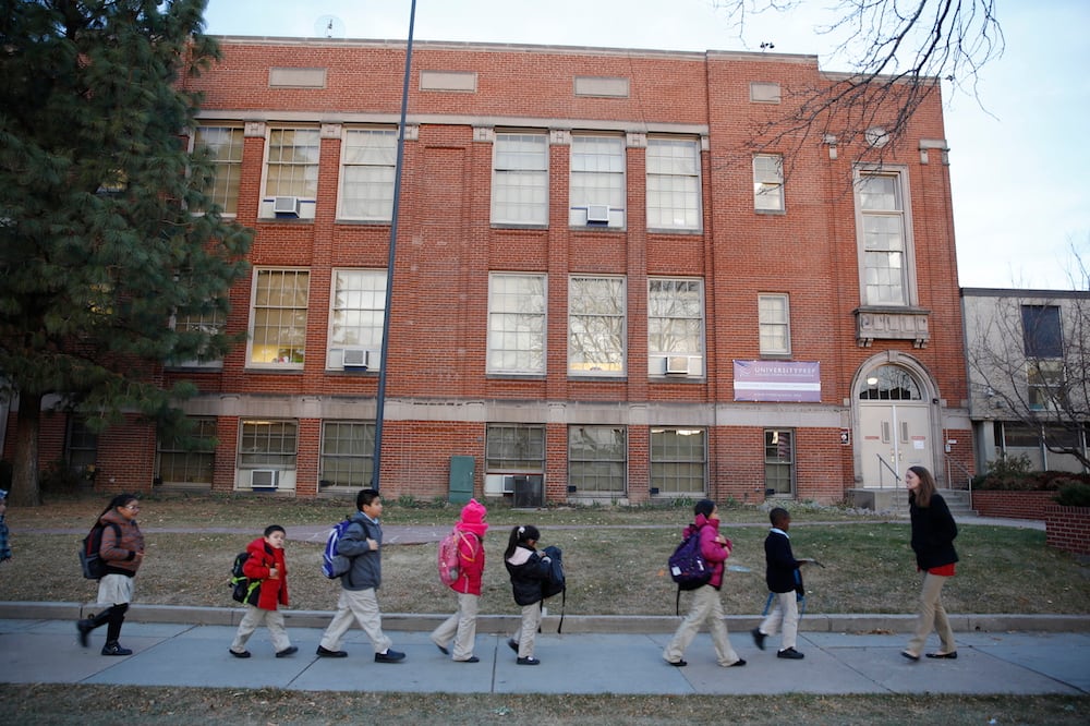 Students at University Prep, a public charter school located in a formerly-closed Denver Public Schools facility.
