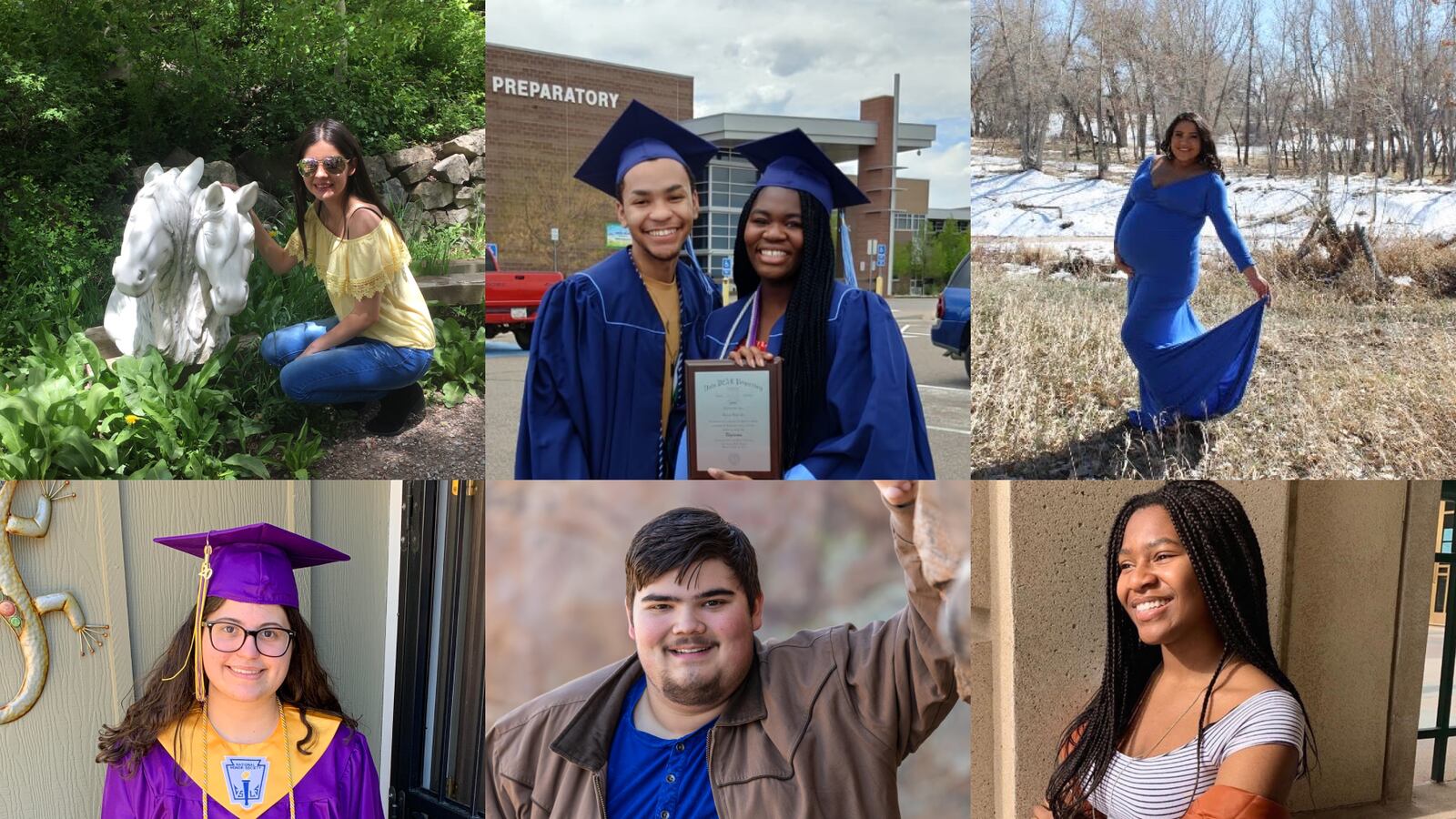Grid of images of six Colorado high school graduates