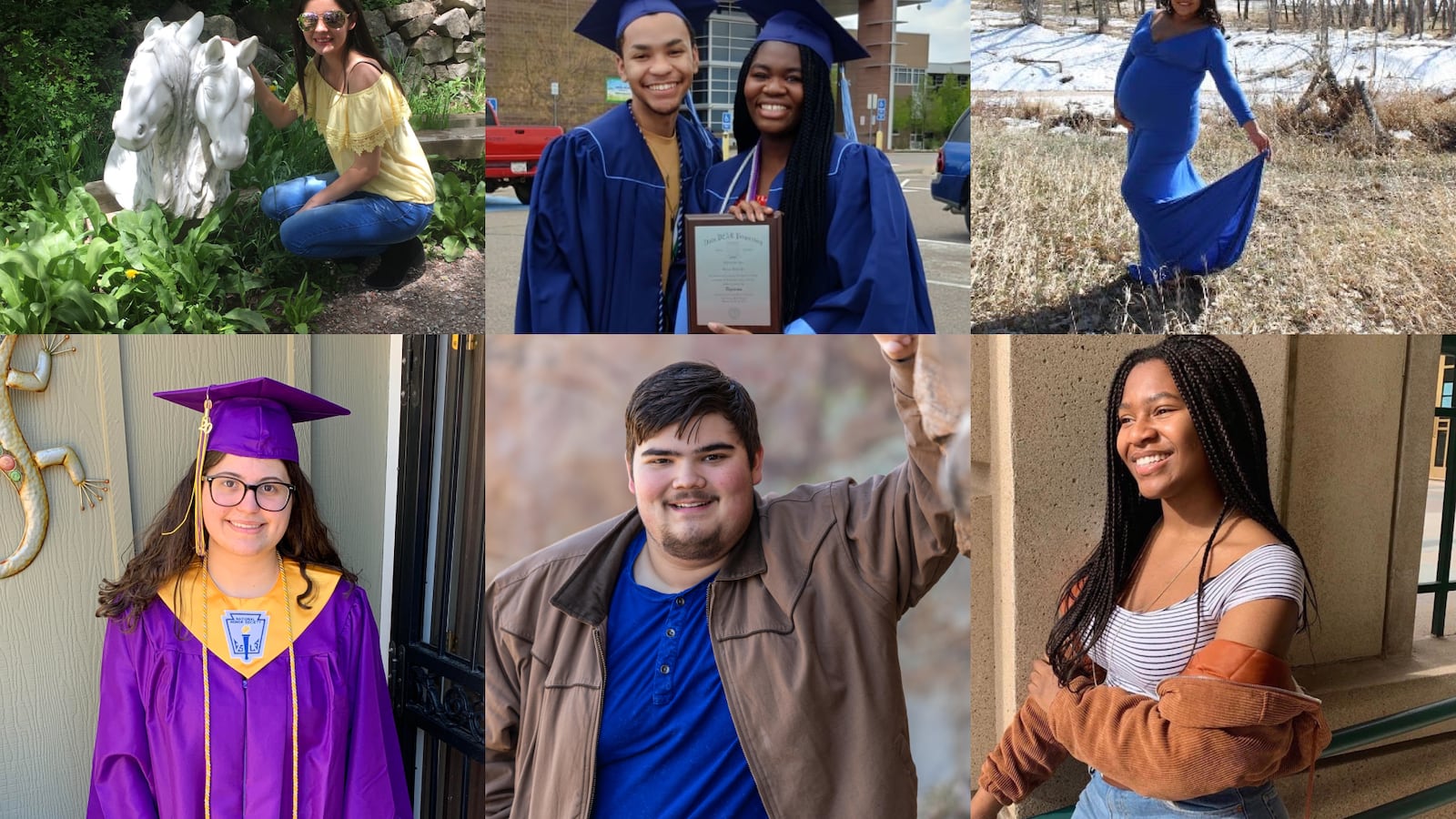 Grid of images of six Colorado high school graduates