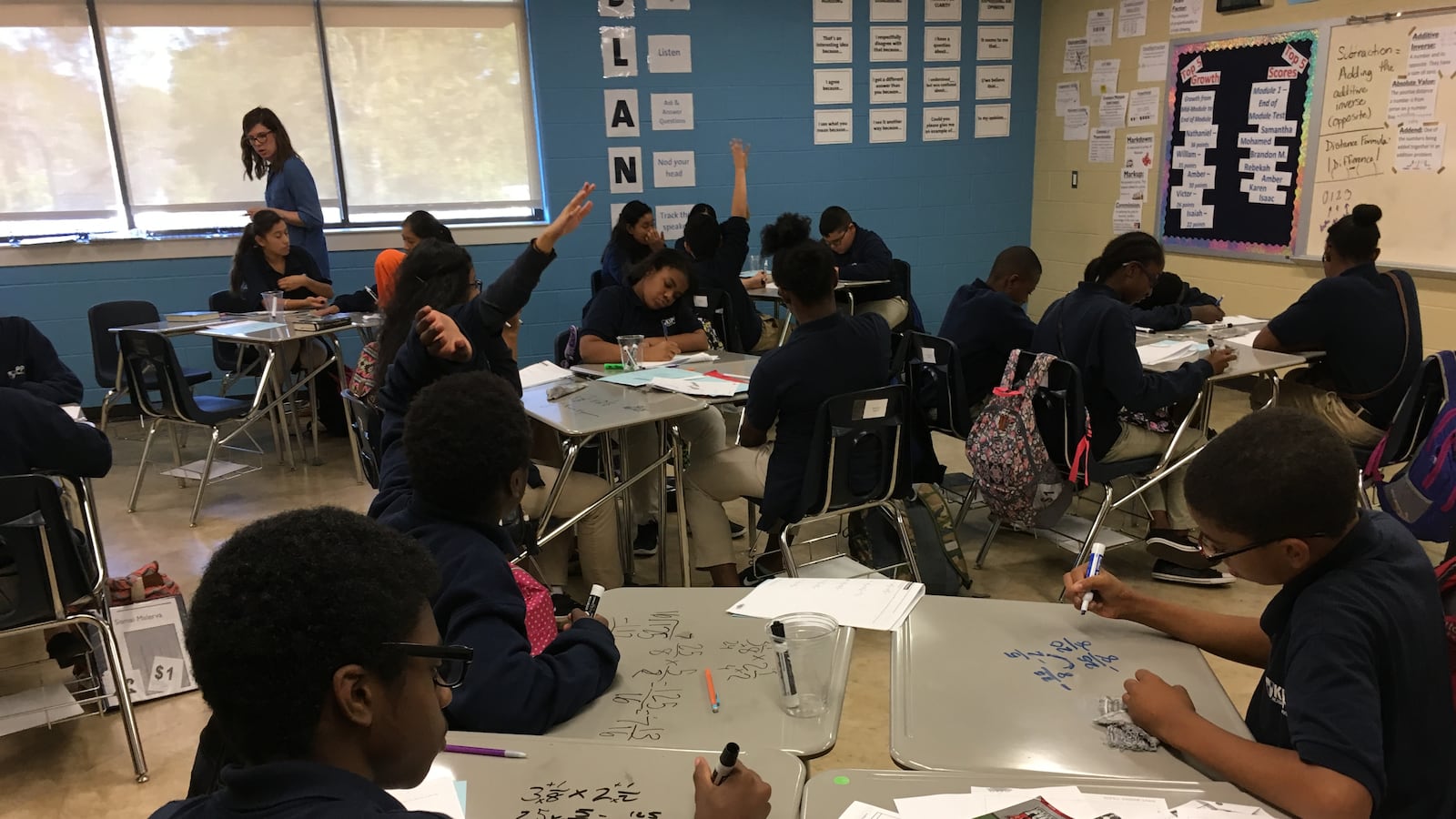 Students participate in math class at KIPP Academy Nashville. KIPP's next two schools will be in the new Tennessee State Board of Education school district.
