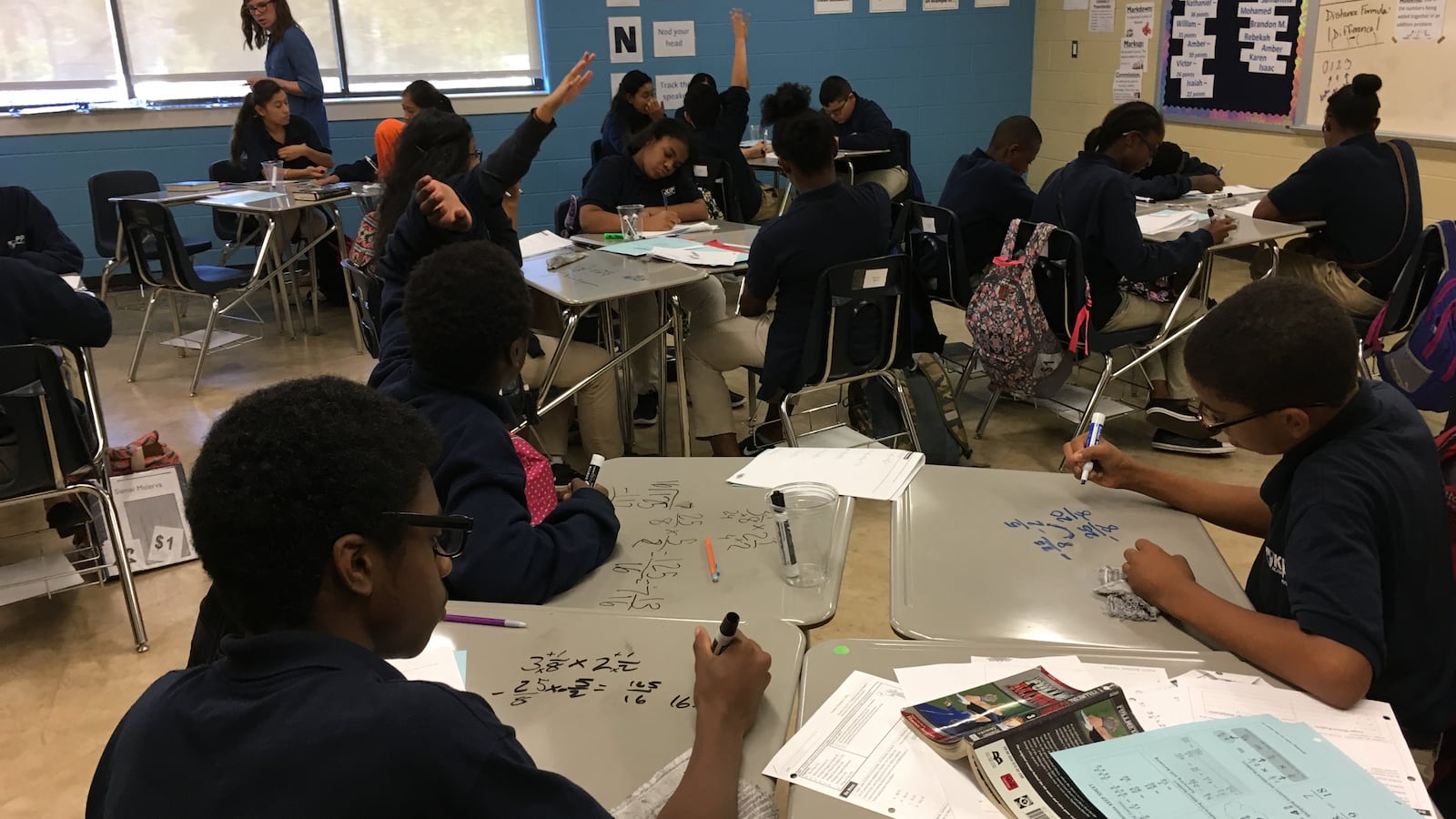 Students participate in math class at  KIPP Academy Nashville.  KIPP's next two schools will be in the new Tennessee State Board of Education school district.