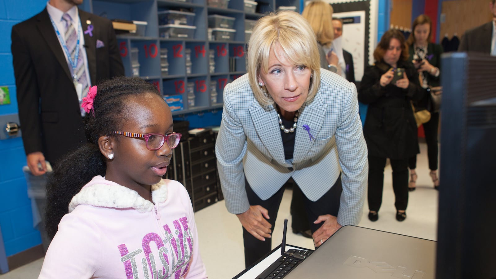 U.S. Education Secretary Betsy DeVos at Ashland Elementary School.