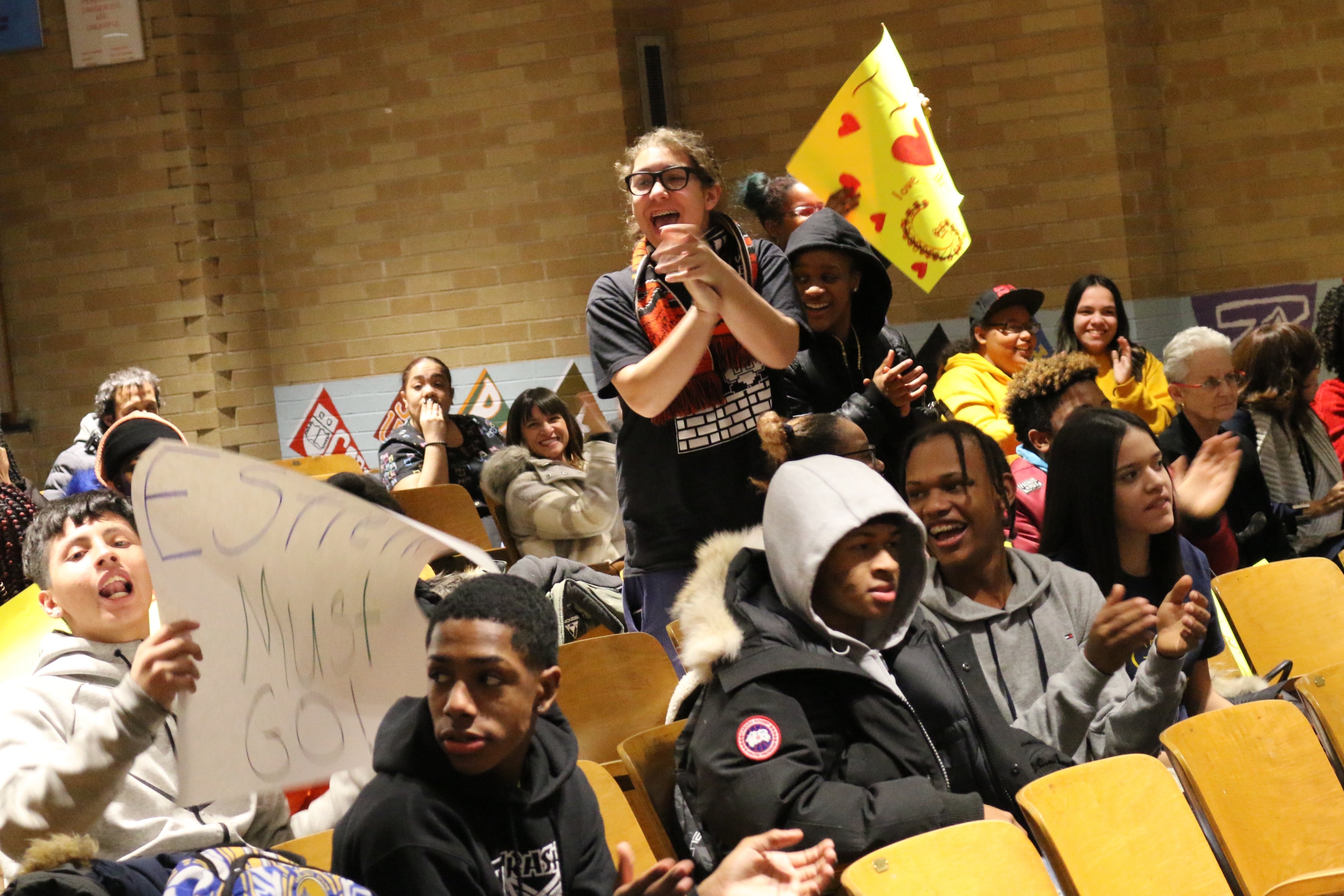 Global Tech Prep community members spoke out about plans to merge the school at a recent public hearing.