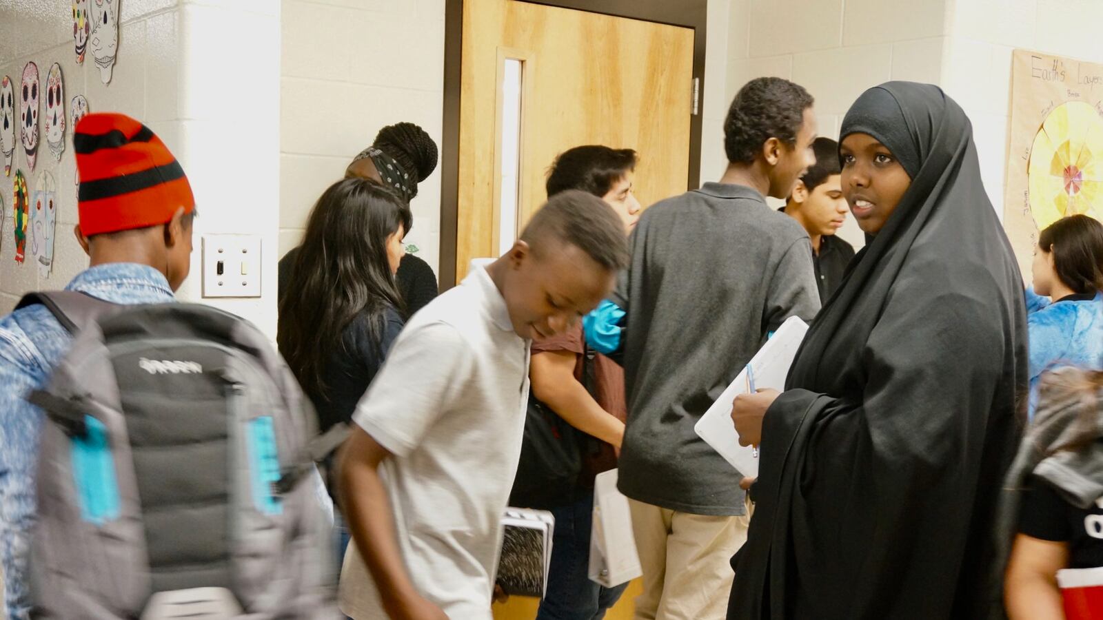 Students at the newcomer school, where a teacher was named one of the 10 finalists for IPS Teacher of the Year.