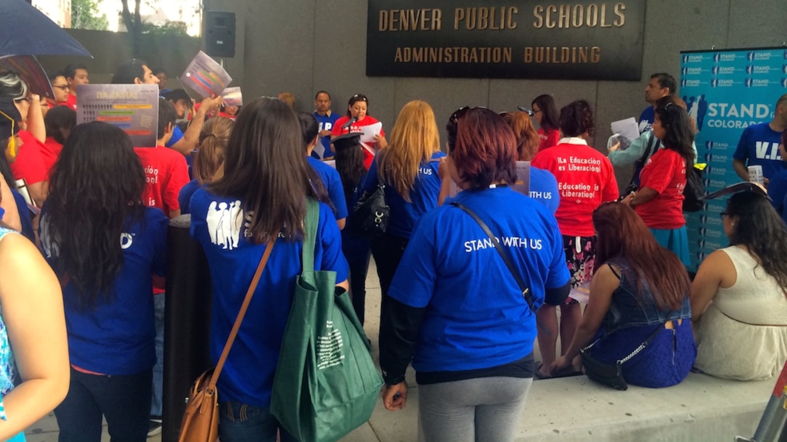 Southwest Denver parents and students rallied outside Denver Public Schools' headquarters Thursday night demanding better schools.