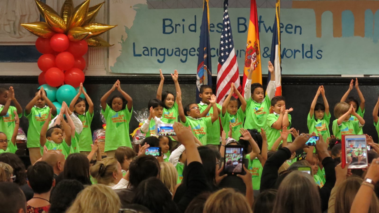 Students in a Spanish-English dual language program at P.S. 103 Dos Puentes Elementary School.