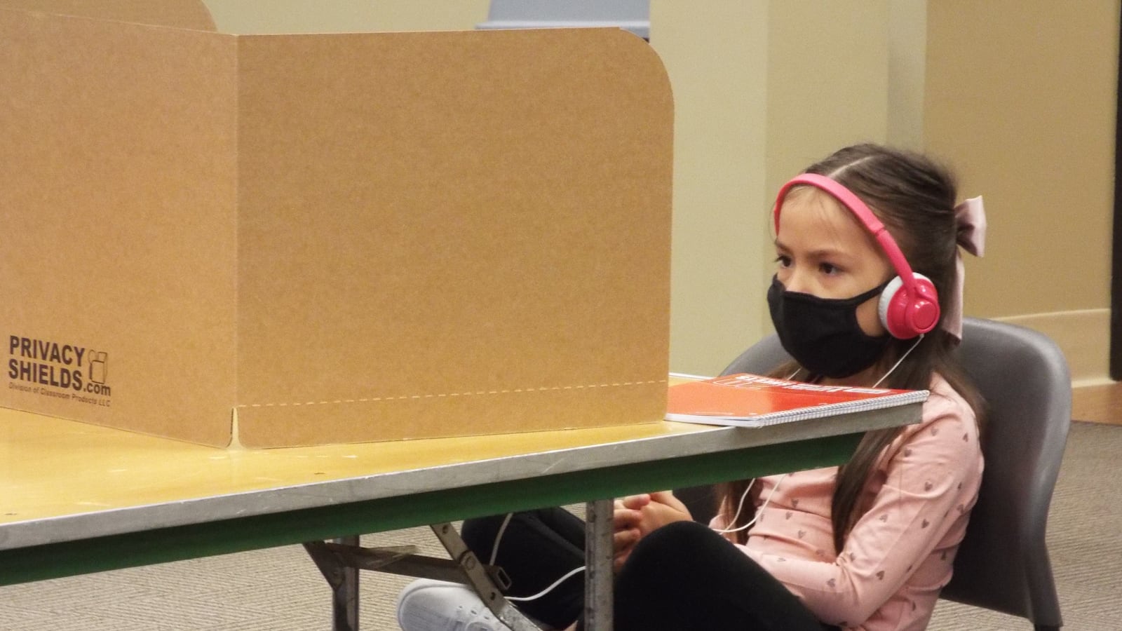A Shelby County Schools student works remotely from the YMCA’s virtual learning center on the first day of school.