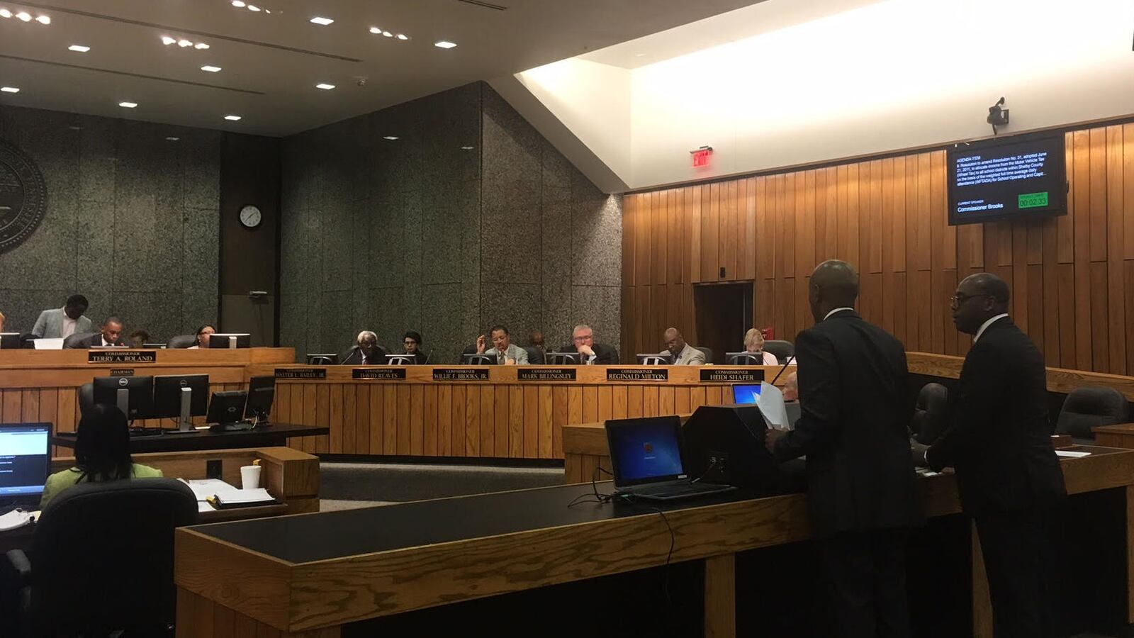 Superintendent Dorsey Hopson answers questions from the Shelby County Board of Commissioners on Wednesday.