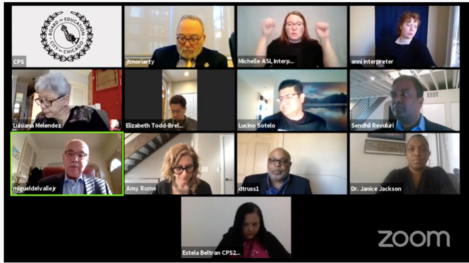 Chicago's school board met virtually on March 25, 2020.