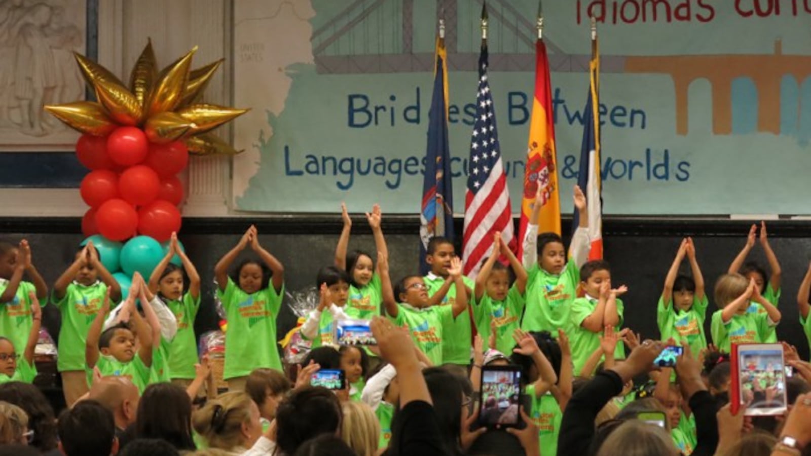 Students in a Spanish-English dual language program at P.S. 103 Dos Puentes Elementary School in Manhattan.
