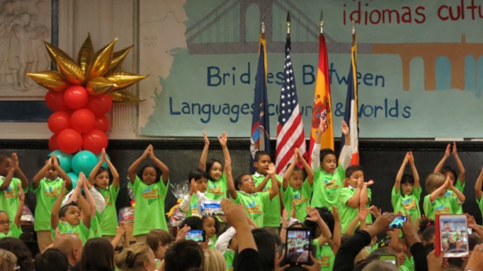 Students in a Spanish-English dual language program at P.S. 103 Dos Puentes Elementary School in Manhattan.