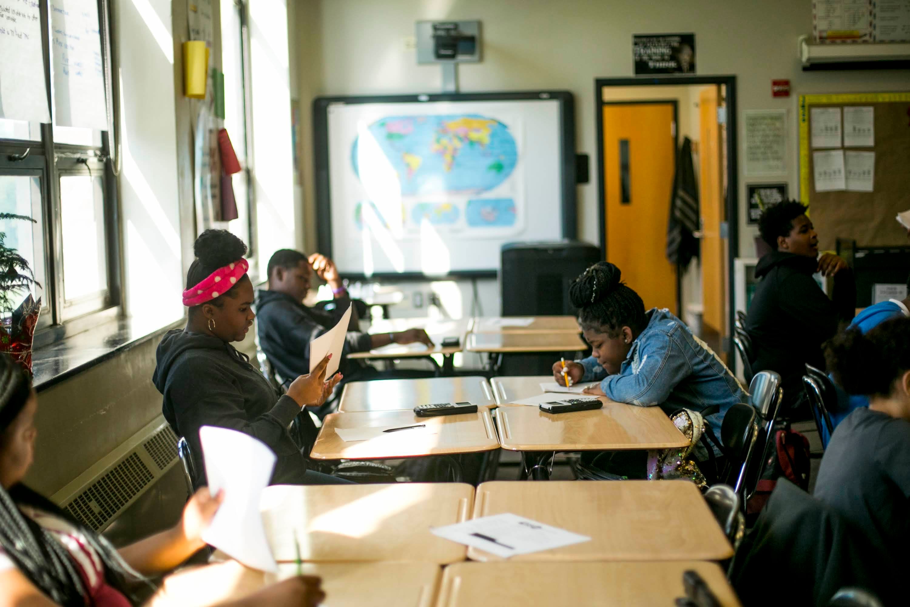 June 2019 file photographs made at Southeastern High School in Detroit by freelancer Anthony Lanzilote.