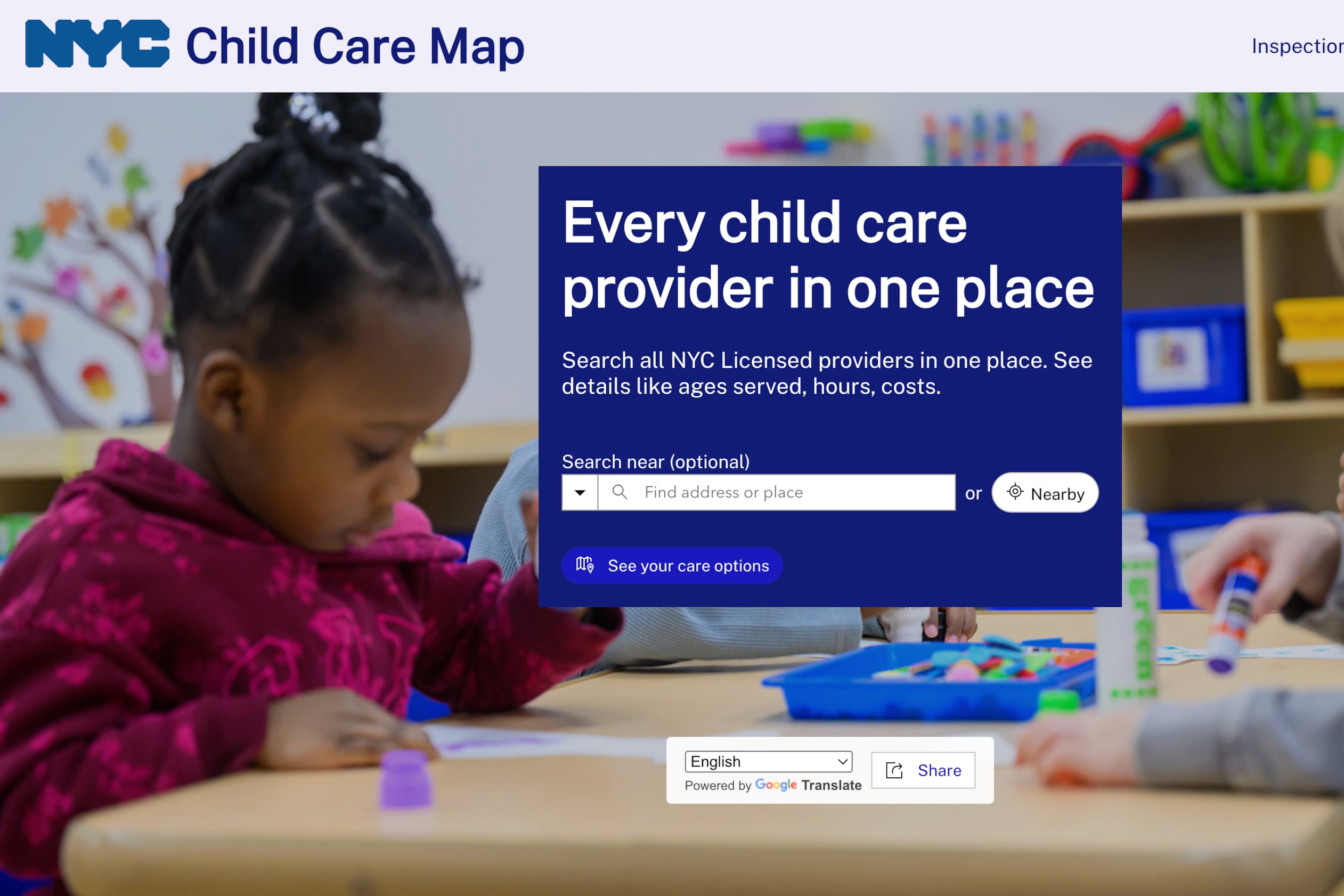 A screengrab of a website run by the NY state Gov.