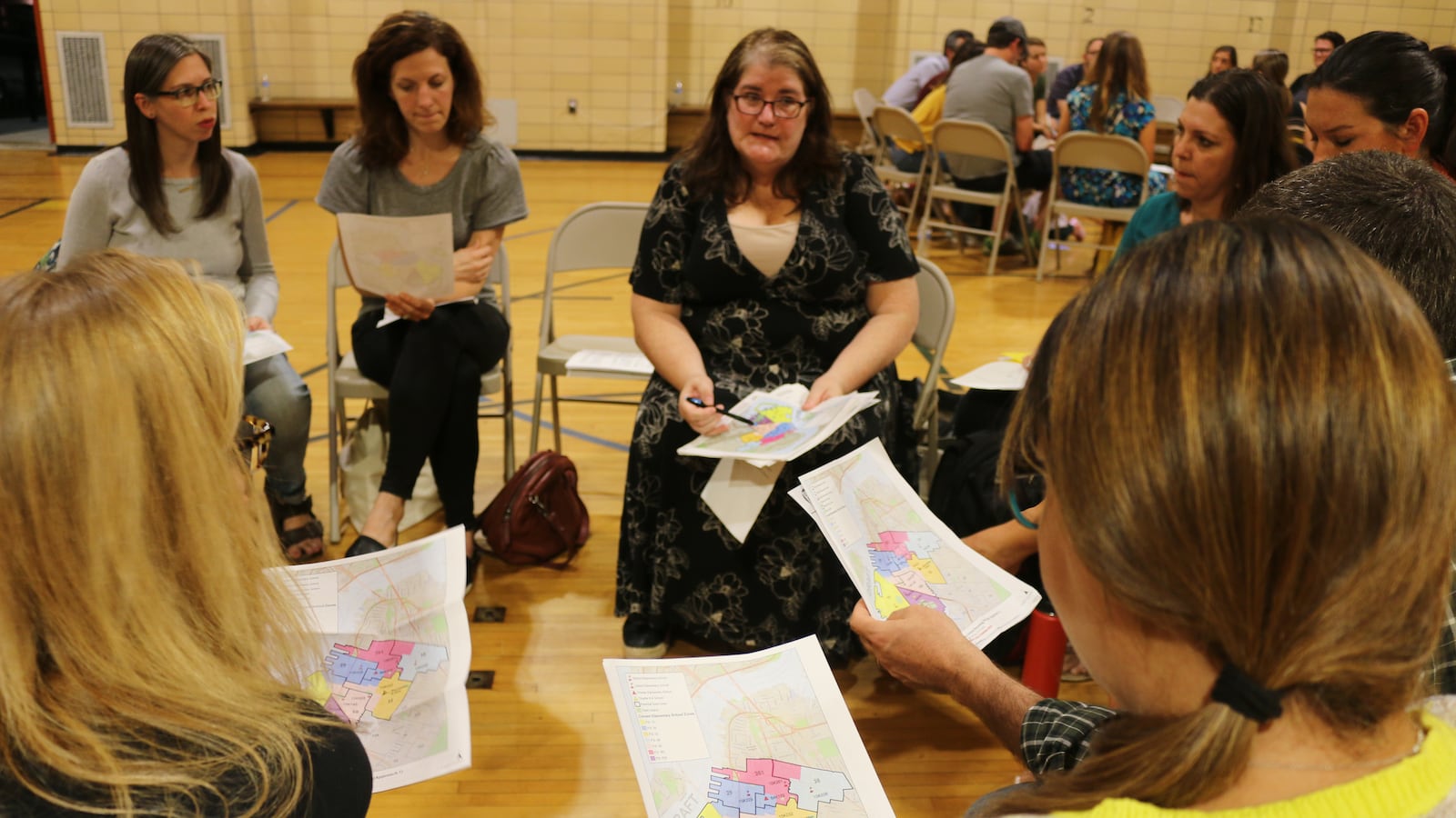 Parents gathered at P.S. 32 in Brooklyn to learn about a proposal to redraw elementary school zones to relieve overcrowding and encourage integration.