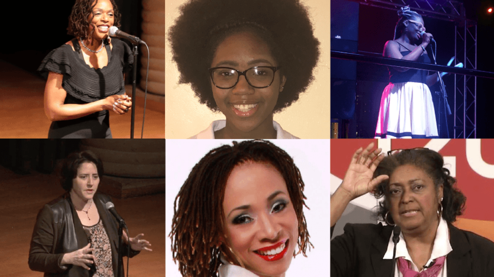 Clockwise from top left: Satori Shakoor, Imani Harris, Brittany Rogers, Asenath Andrews, Chastity Pratt Dawsey and Erin Einhorn.