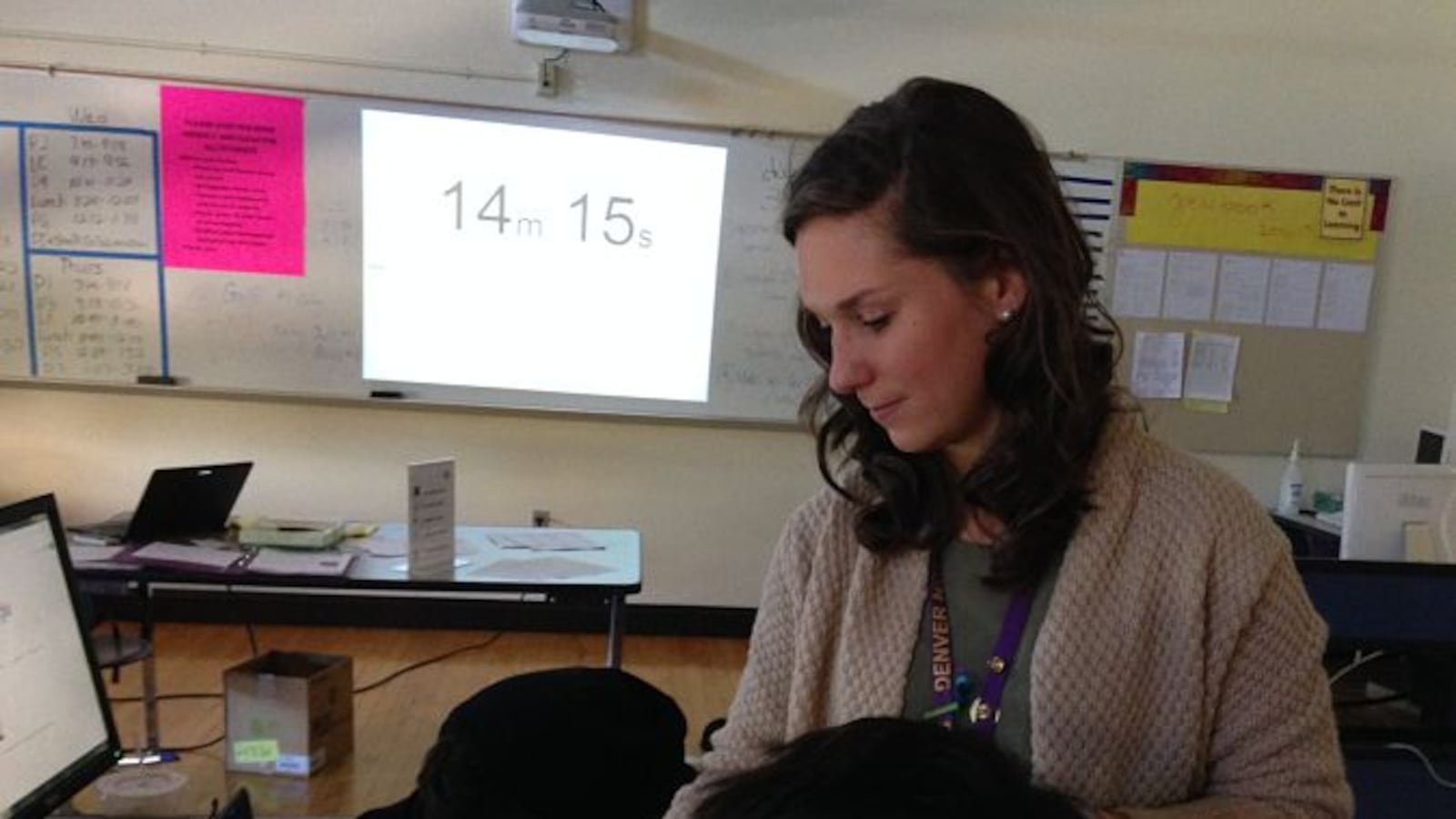 Carly Buch teaches an AP Computer Science class. (Photo by Melanie Asmar)