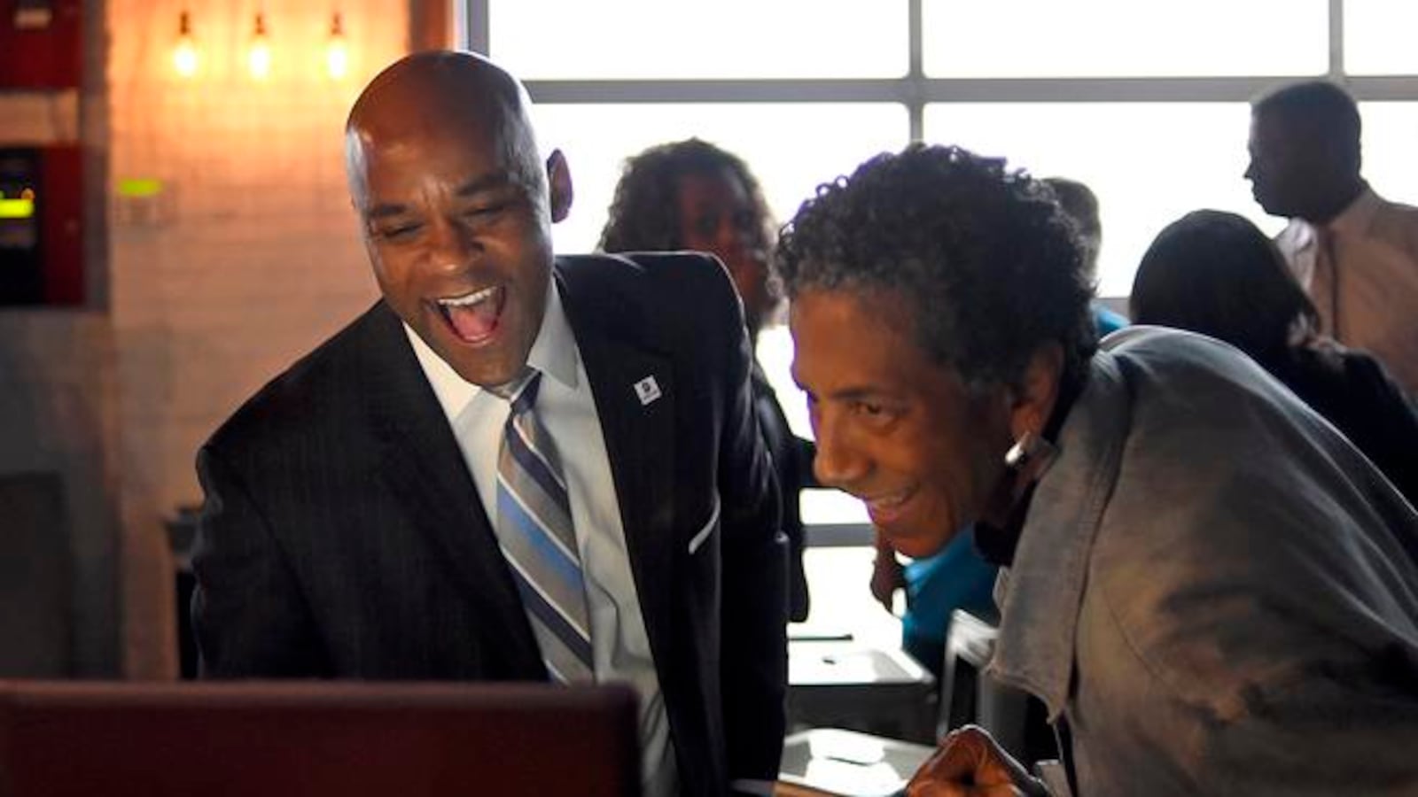 Allegra "Happy" Haynes with Mayor Michael Hancock earlier this year. (Photo by AAron Ontiveroz/The Denver Post)