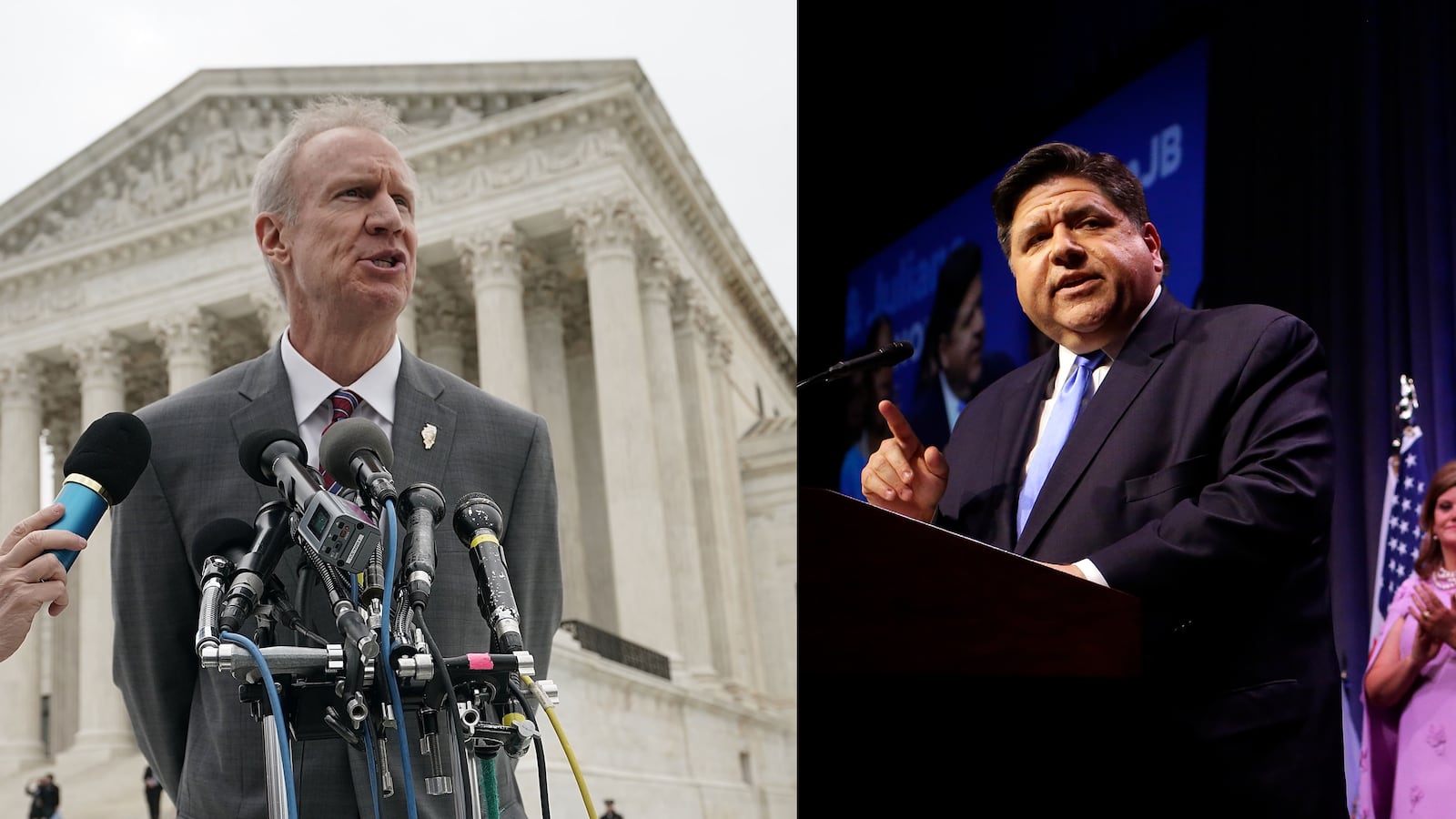Our conversations with Gov. Bruce Rauner, left and challenger J.B. Pritzker will air Oct. 3 on WBEZ 91.5 FM.