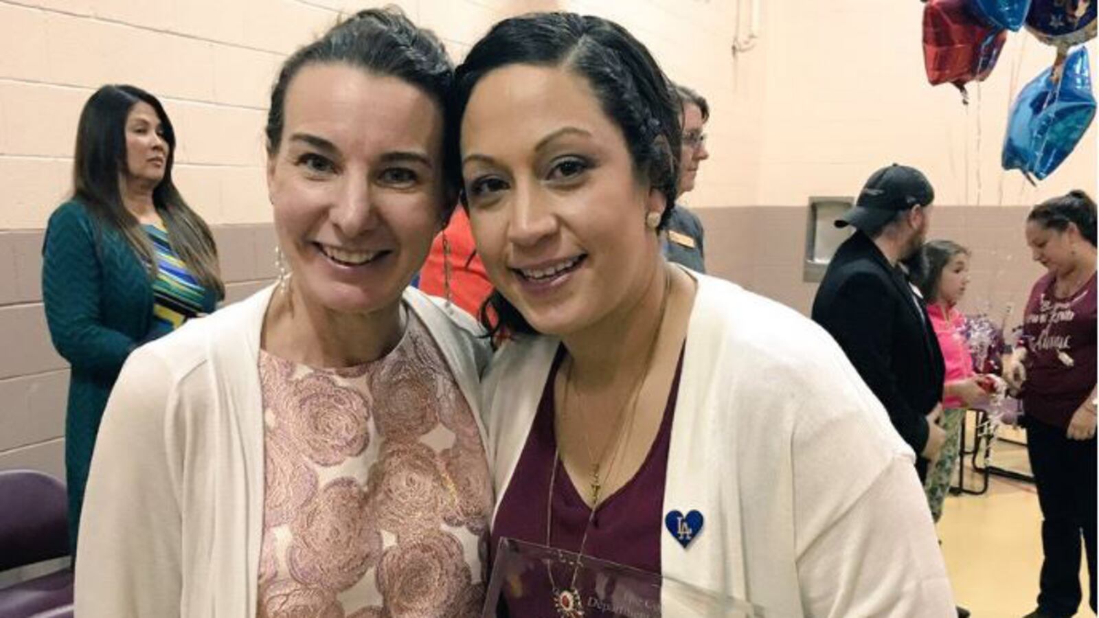 Christina Randle, right, with Education Commissioner Katy Anths. Randle is Colorado's 2018 Teacher of the Year. (Photo courtesy Colorado Department of Education)