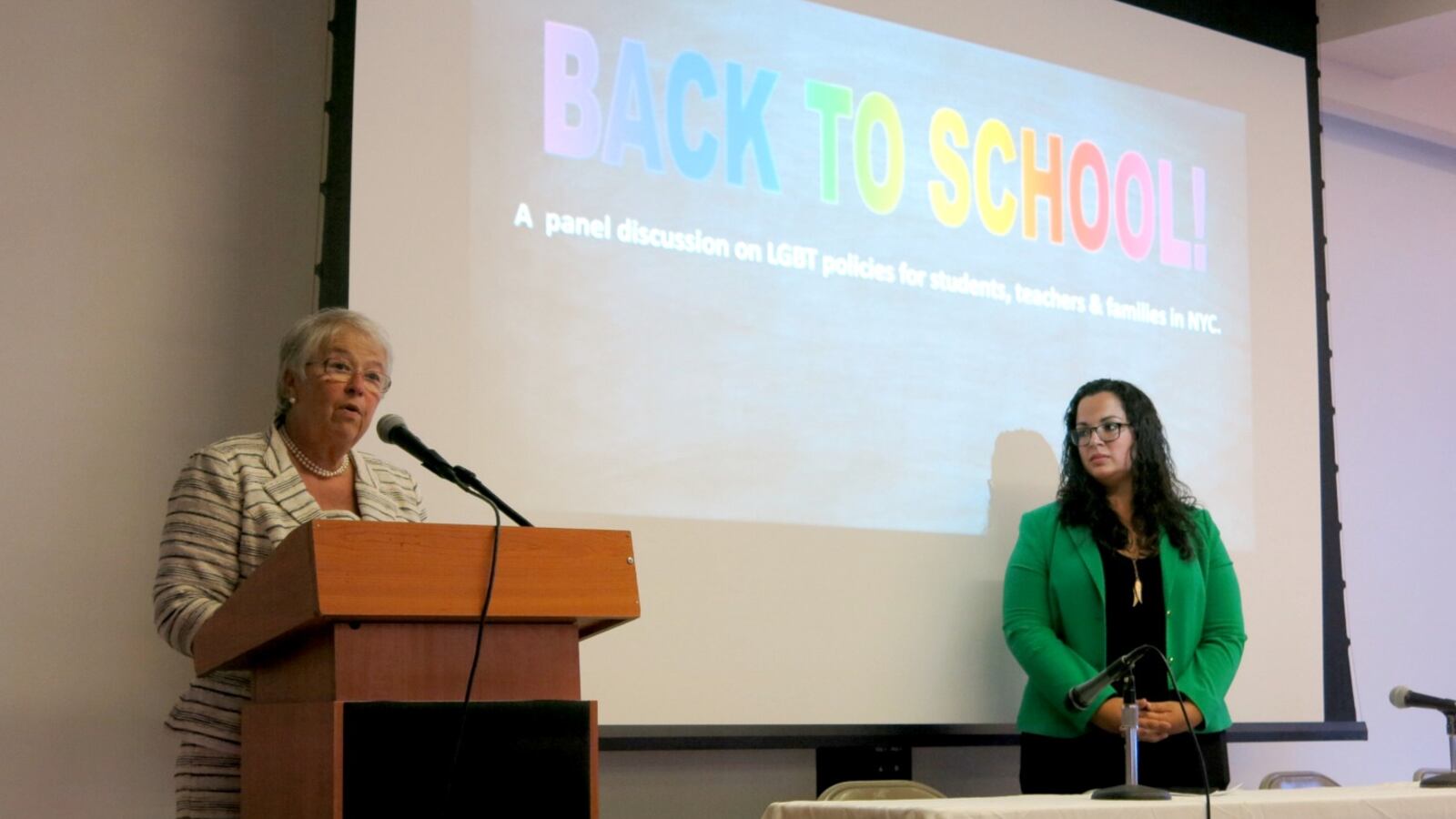 Chancellor Carmen Fariña spoke at an education panel Wednesday hosted by the Stonewall Democratic Club of New York City.