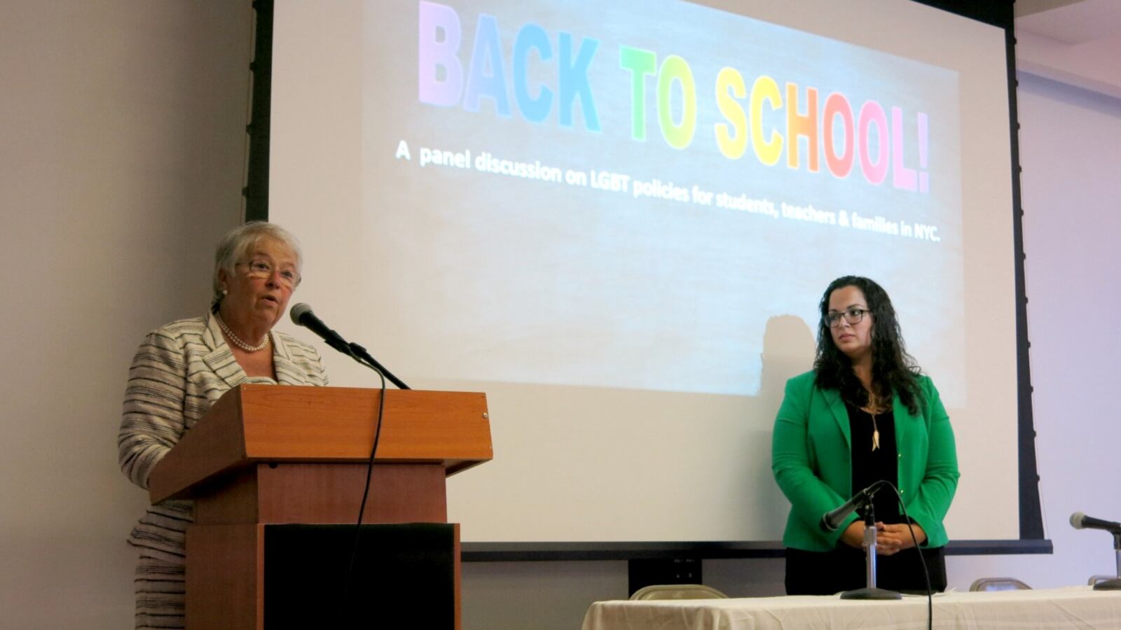 Chancellor Carmen Fariña spoke at an education panel Wednesday hosted by the Stonewall Democratic Club of New York City.