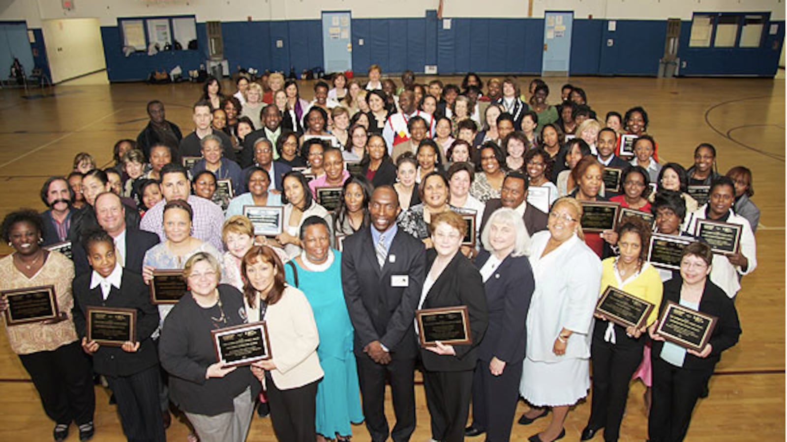 In May 2008, many Newark public schools earned PACNJ’s “asthma-friendly” designation and participated in a ceremony, pictured above. Now, just 11 of the 64 schools have the title.