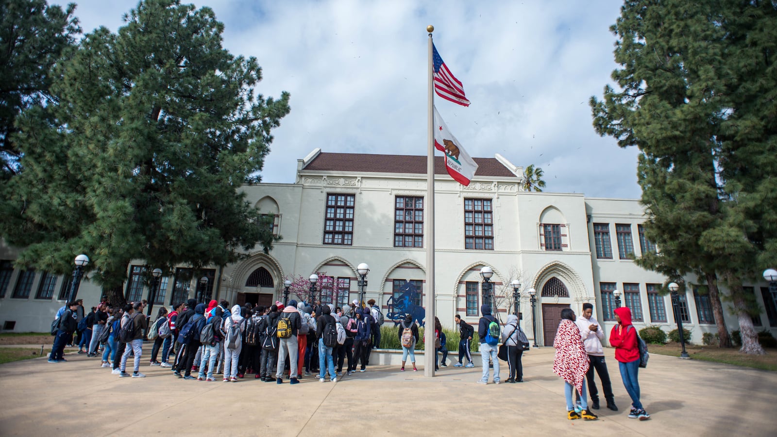 Black students protested the dress code at John Muir High School in Pasadena, California earlier this year. It was one of the schools the district invested in after winning a federal magnet schools grant. The district had also applied for school integration funding.