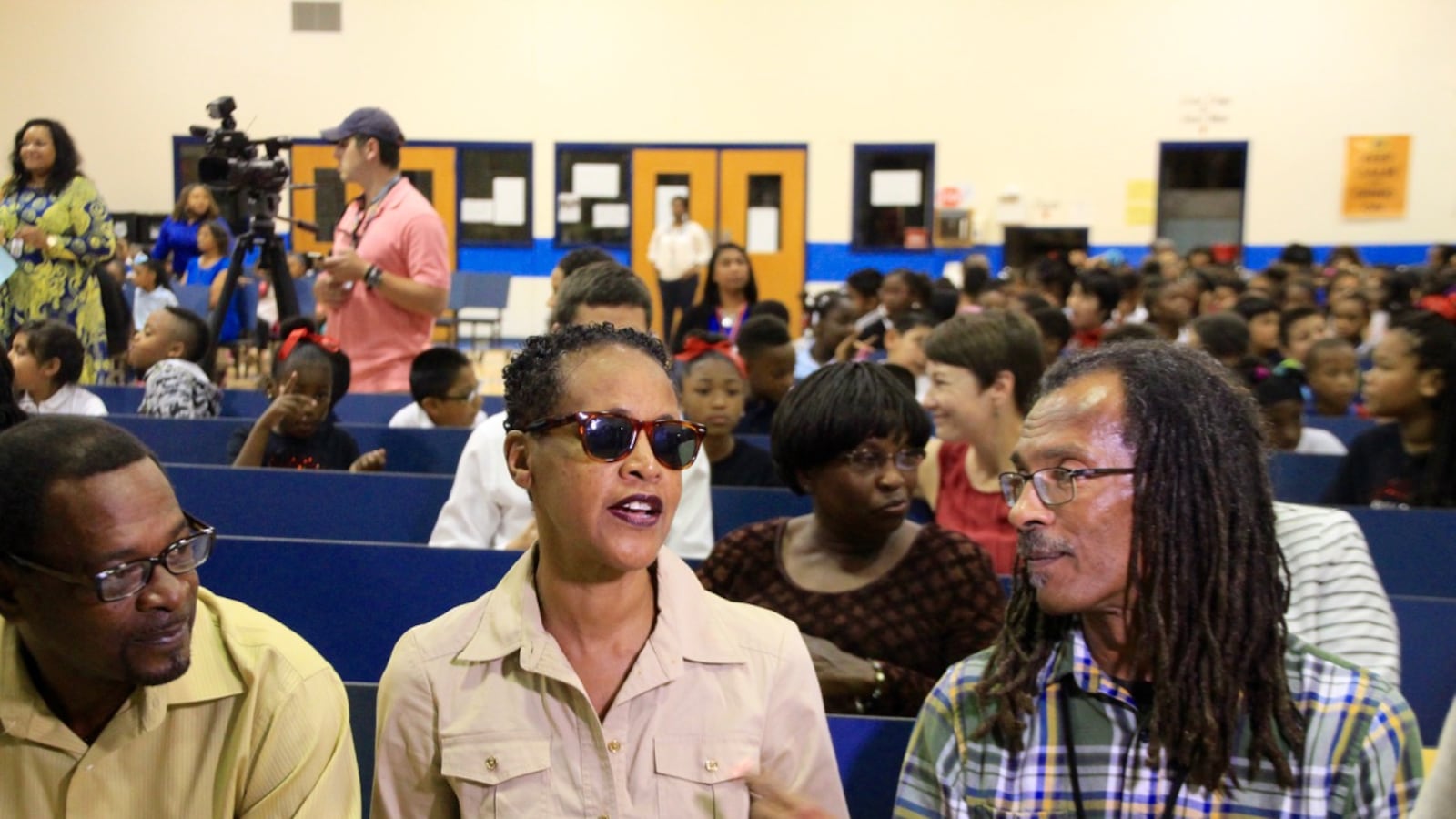 From left: Harry Williams, Dwania Kyles and Michael Willis, who now goes by Menelik Fombi, were honored at Bruce Elementary for being among the "Memphis 13" who helped integrate the city's public schools.