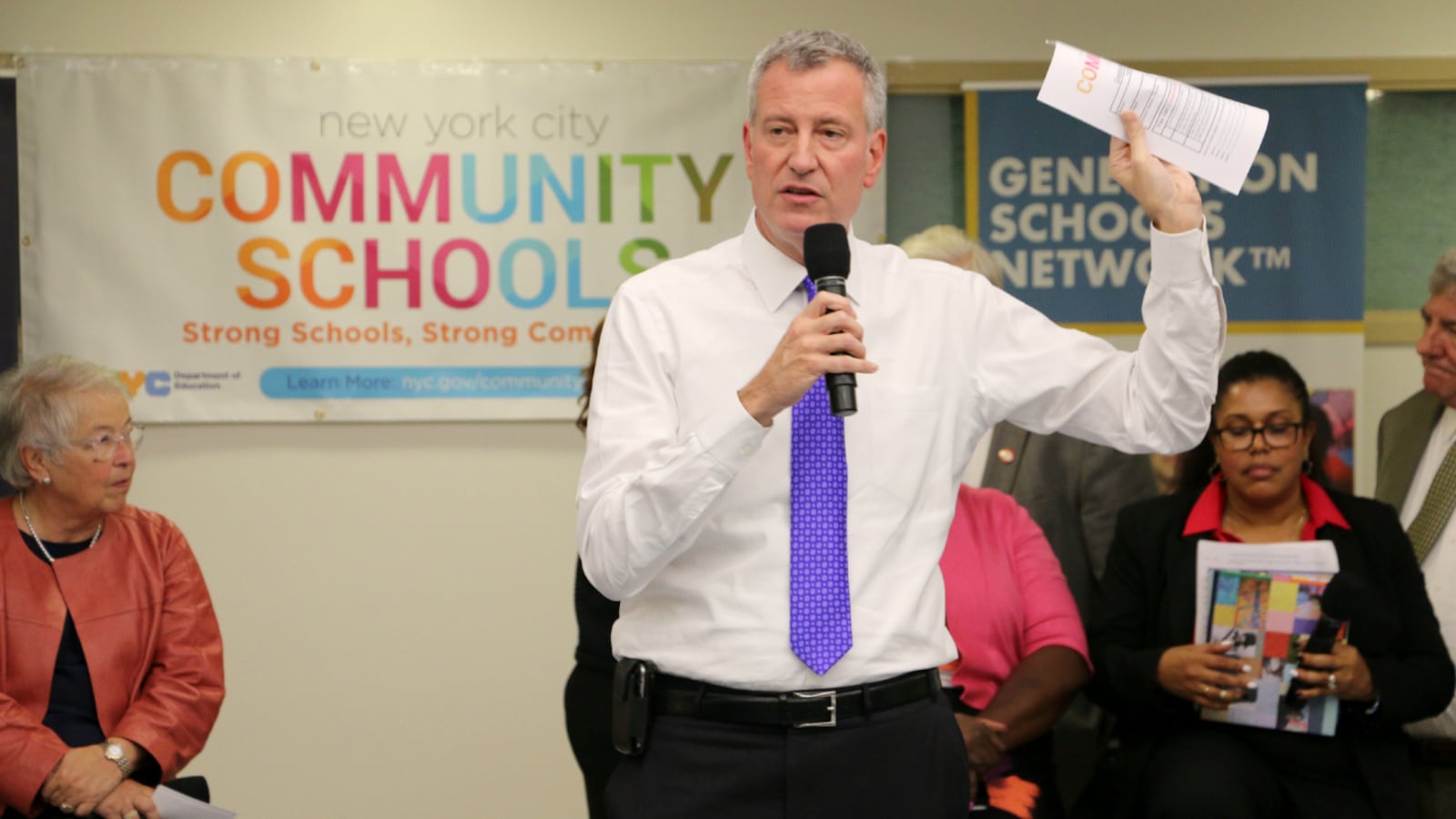 Mayor Bill de Blasio at Brooklyn Generation School — formerly part of the Renewal program