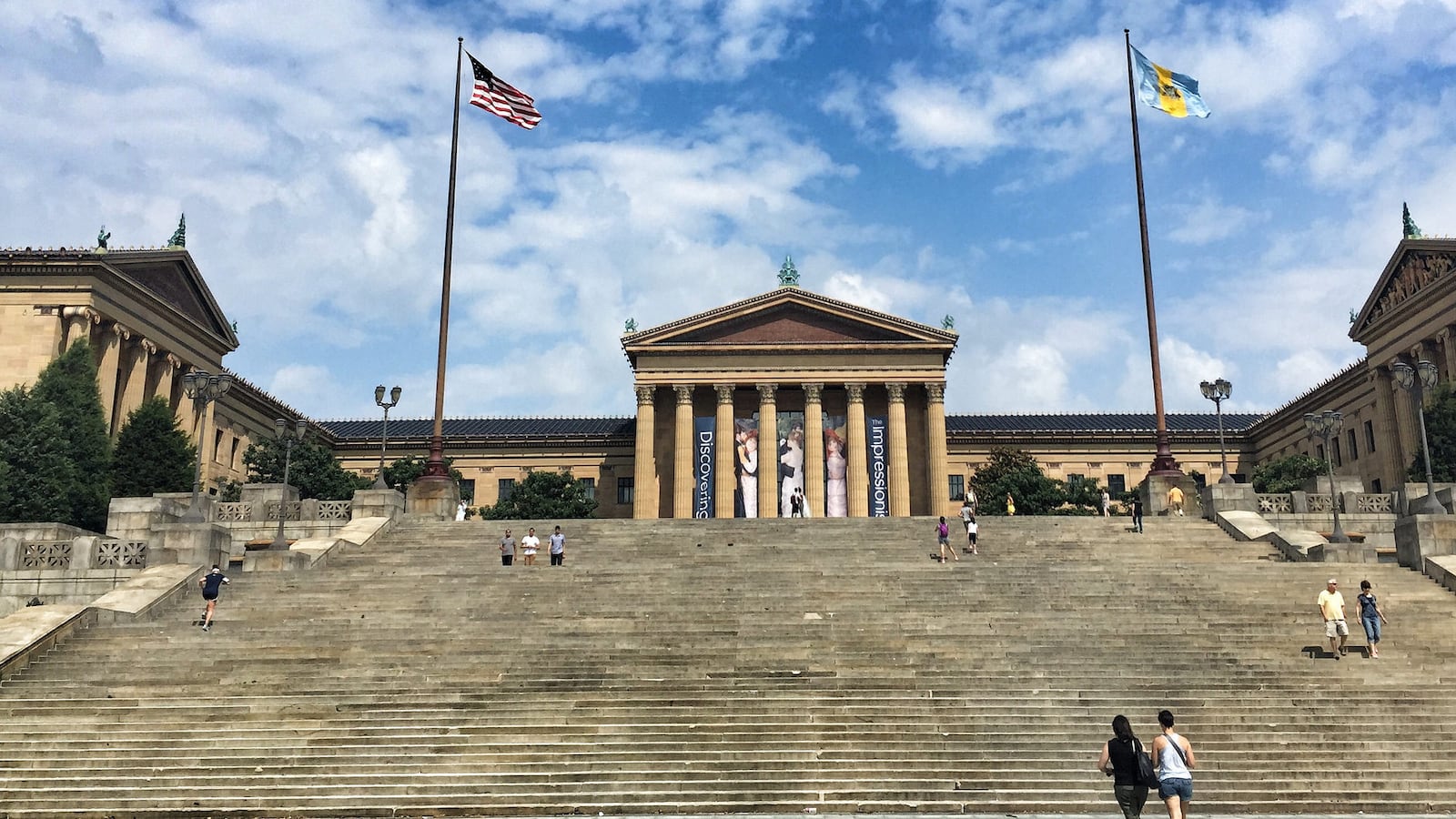 Steps outside the Philadelphia Museum of Art.