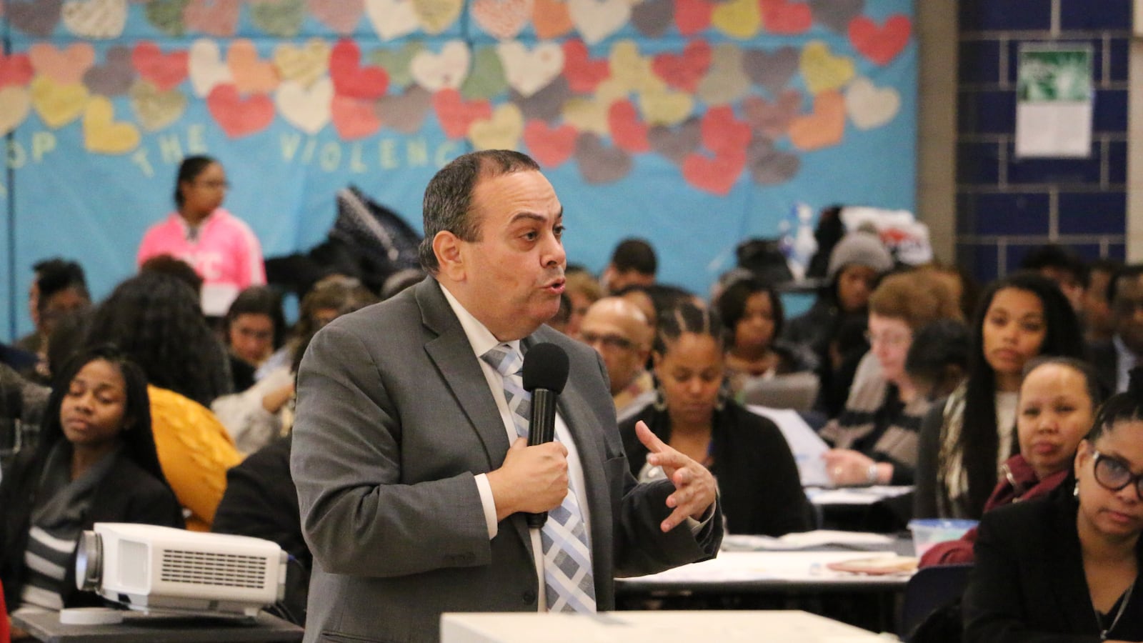 Superintendent Roger León unveiled his strategy to improve the district at Central High School on Wednesday, January 16, 2019.