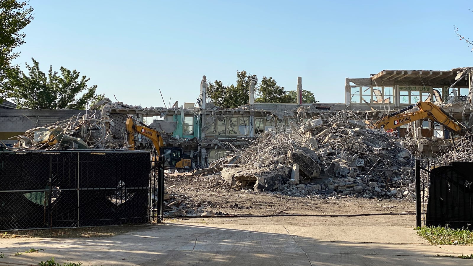 A partially demolished building
