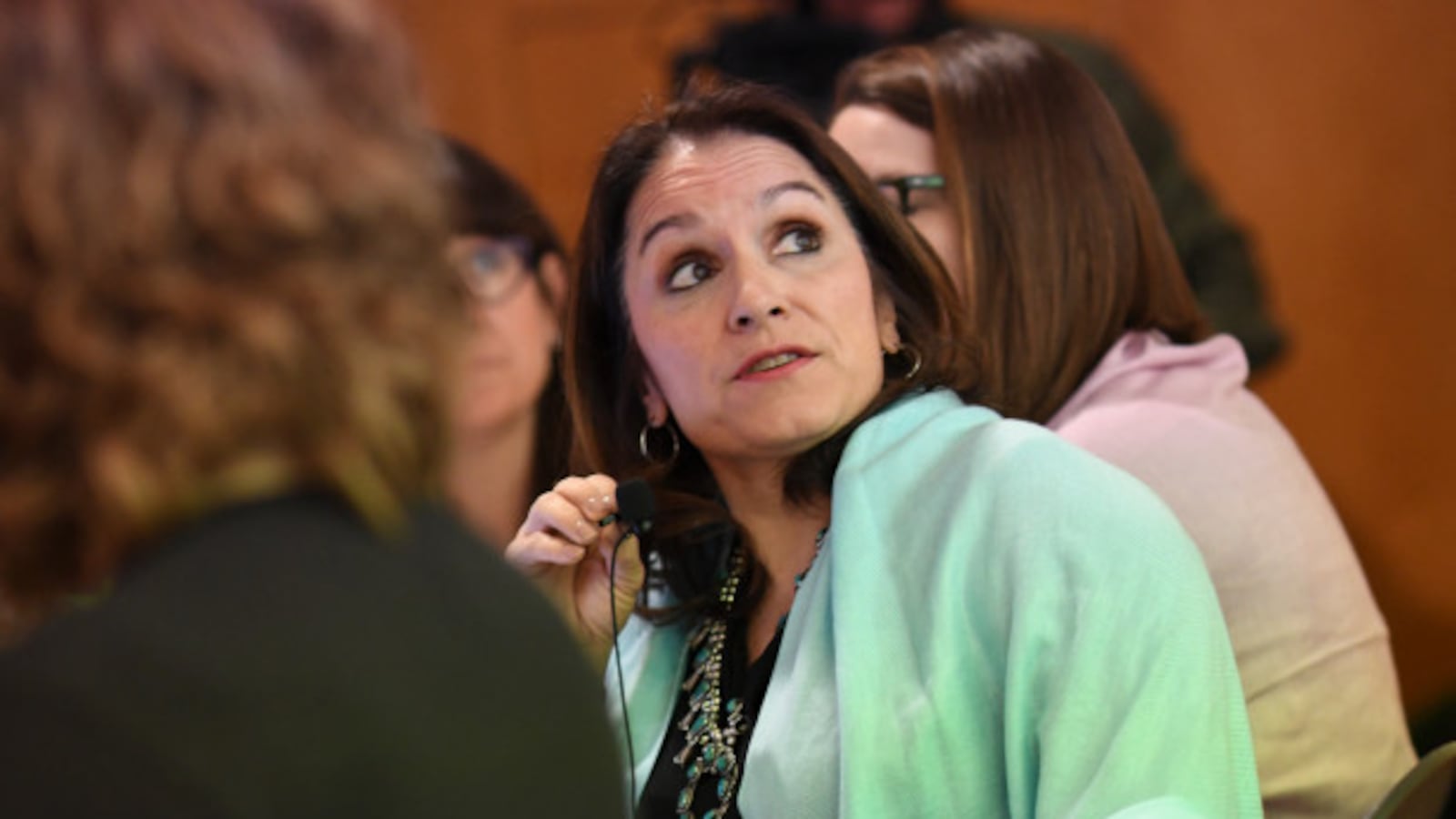 Denver Public Schools Superintendent Susana Cordova at the negotiating table on the third day of the teacher strike.