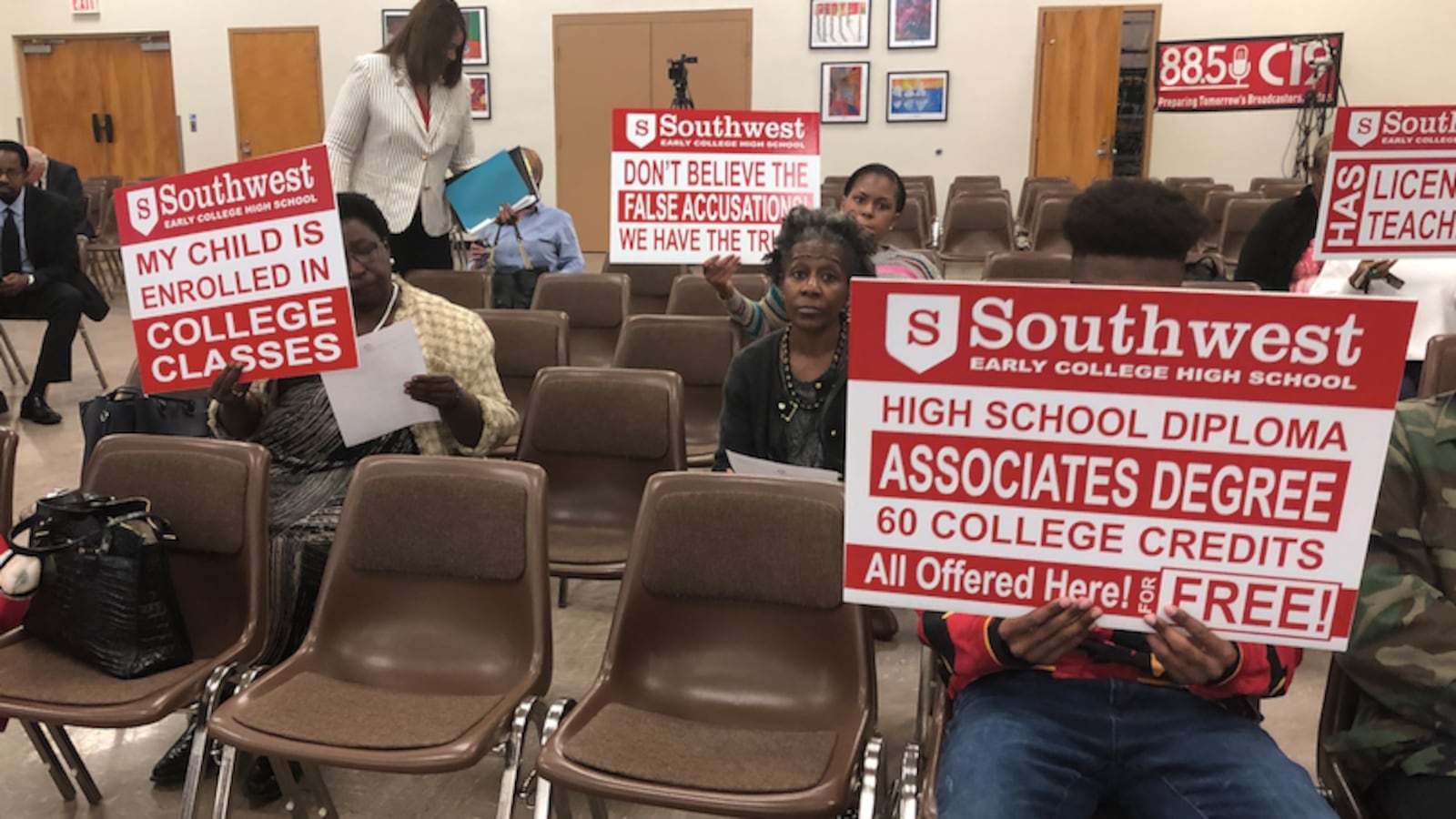 Parents and students protest Shelby County Schools's recommendation to close Southwest Early College High School, which aims to graduate students with associates degrees on top of high school diplomas.