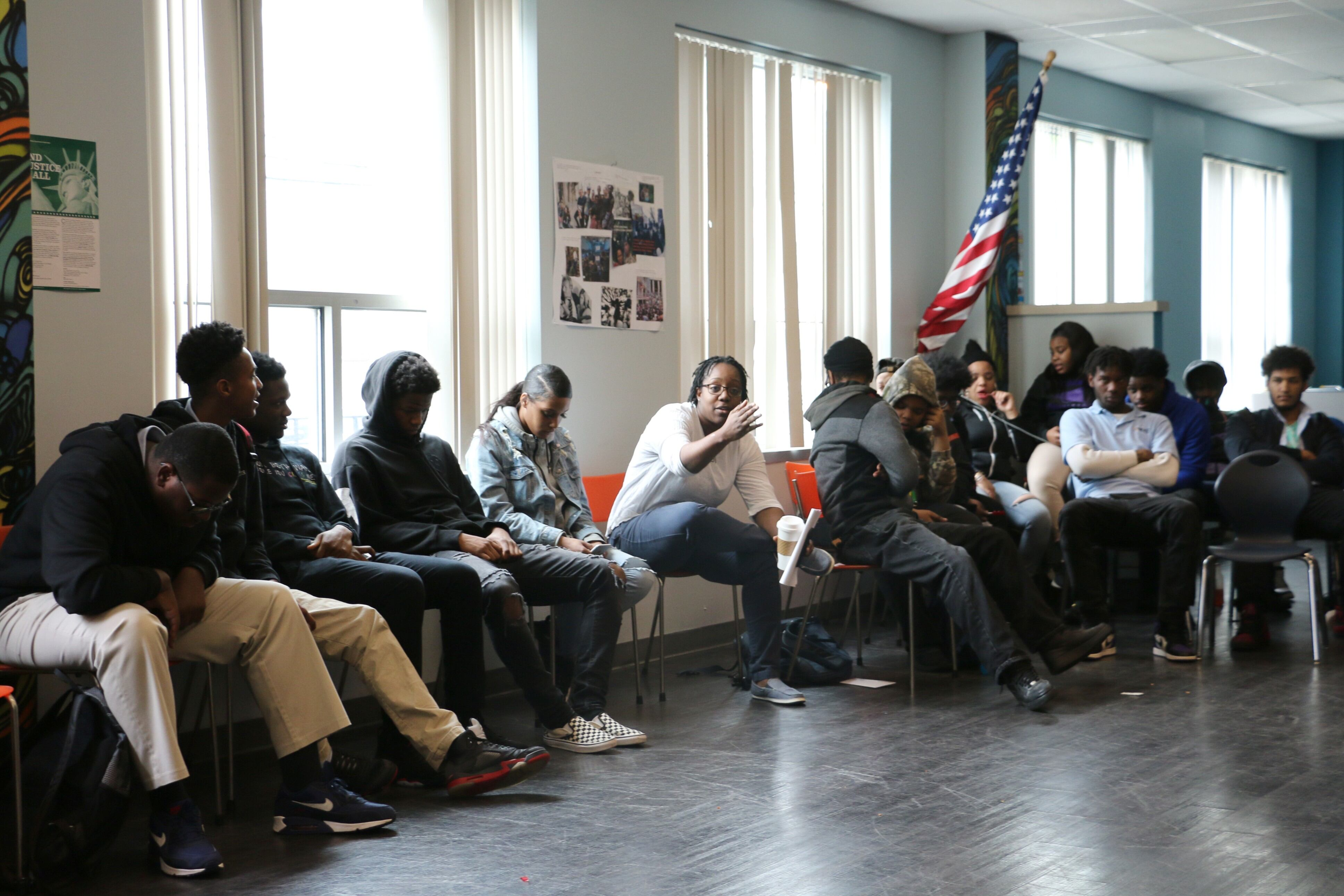 Gisele Bartley (center) is one of LEAD’s “advocate-counselors,” who enmesh themselves in students’ lives.