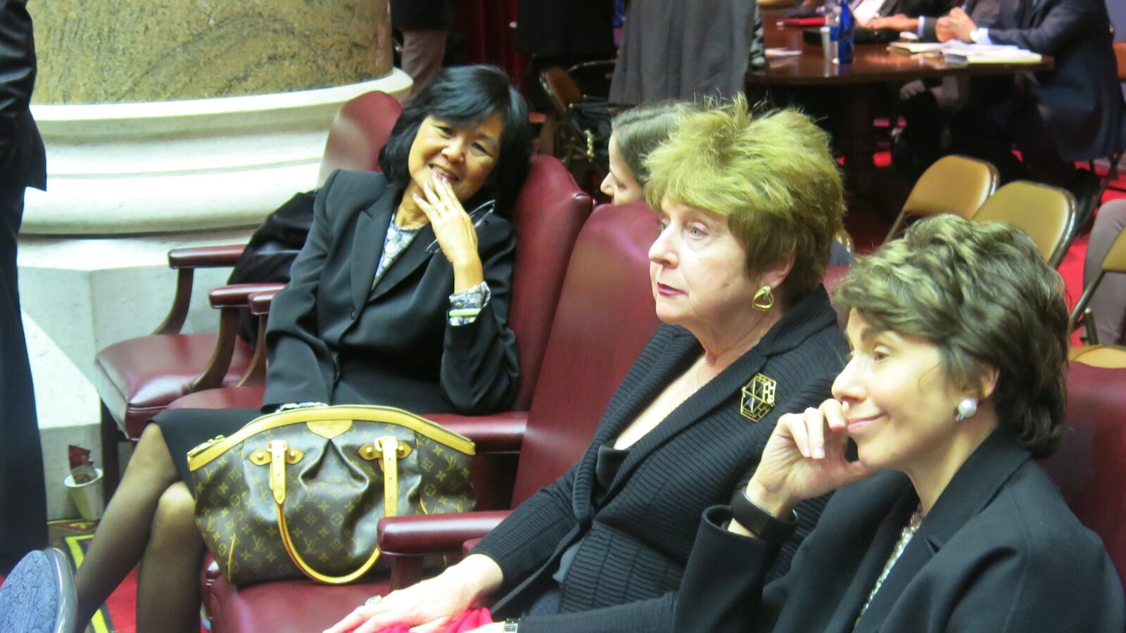 From left, Regents Judith Chin, Kathleen Cashin and Merryl Tisch