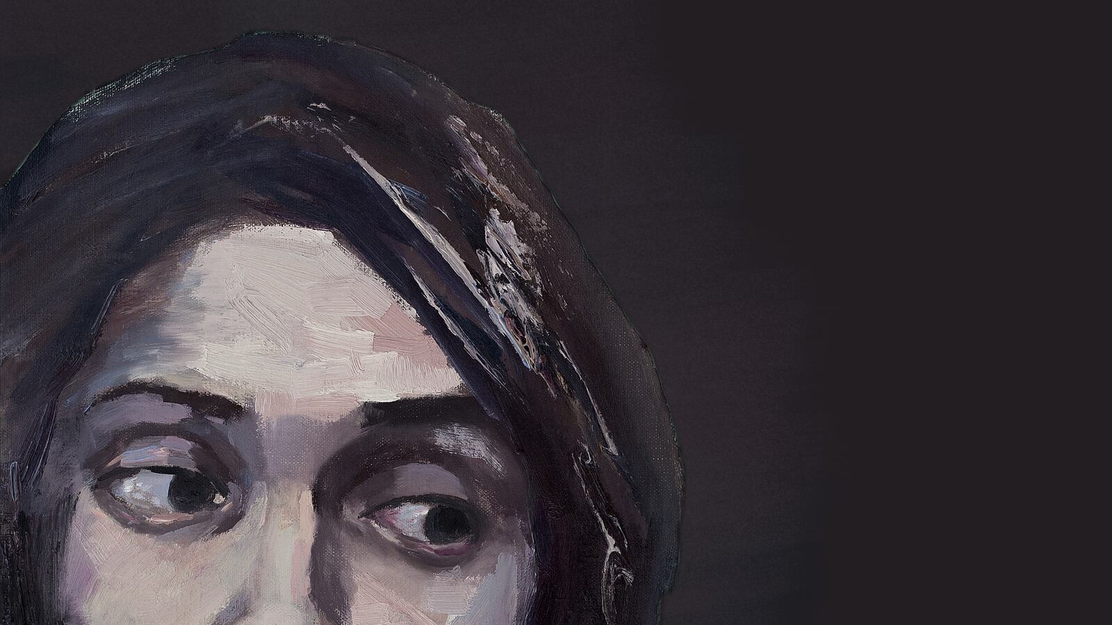 Oil painting of a boy looking off to the side.