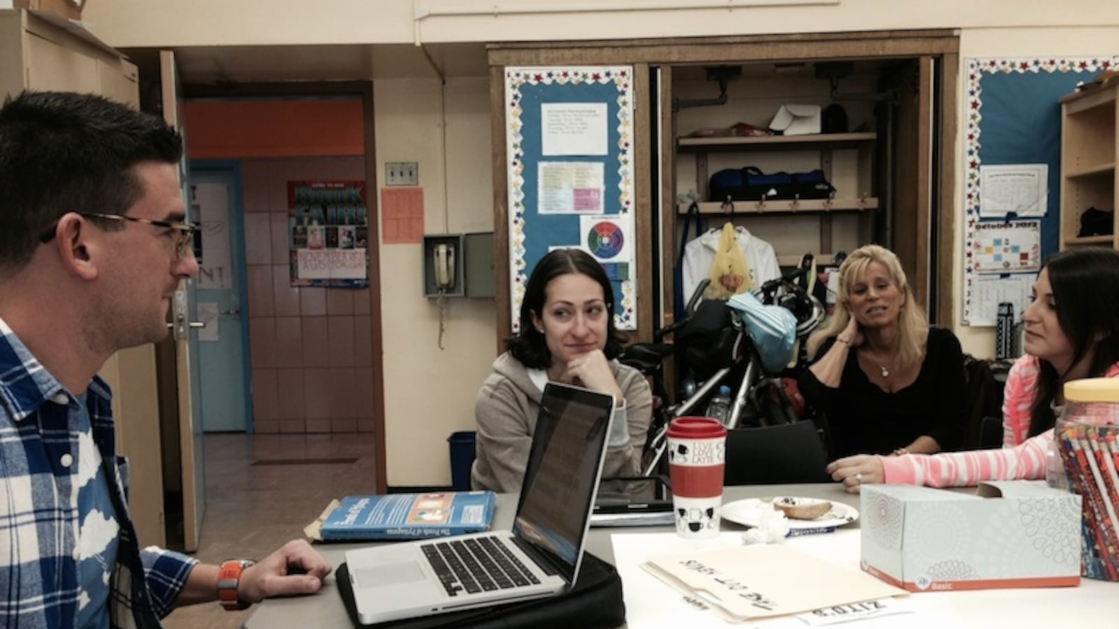 Teachers collaborating at M.S. 88, one of the city's host schools, last year.